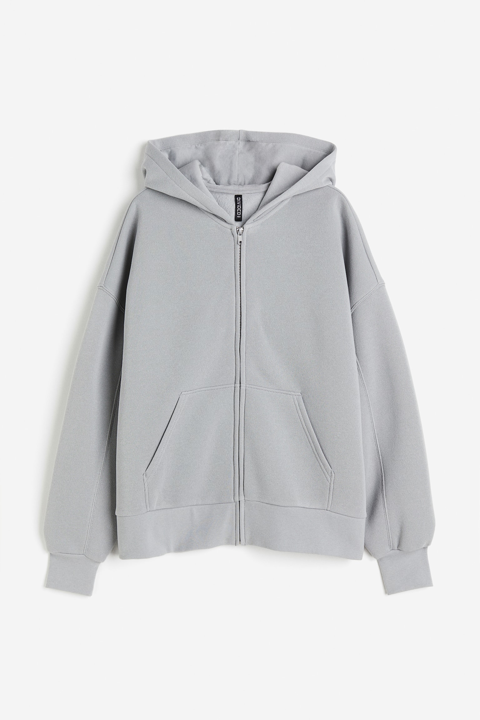 Oversized zip-through hoodie - Grey/Dark grey/Dark brown/Light dusty pink/Bright blue/Light beige/Cream - 1