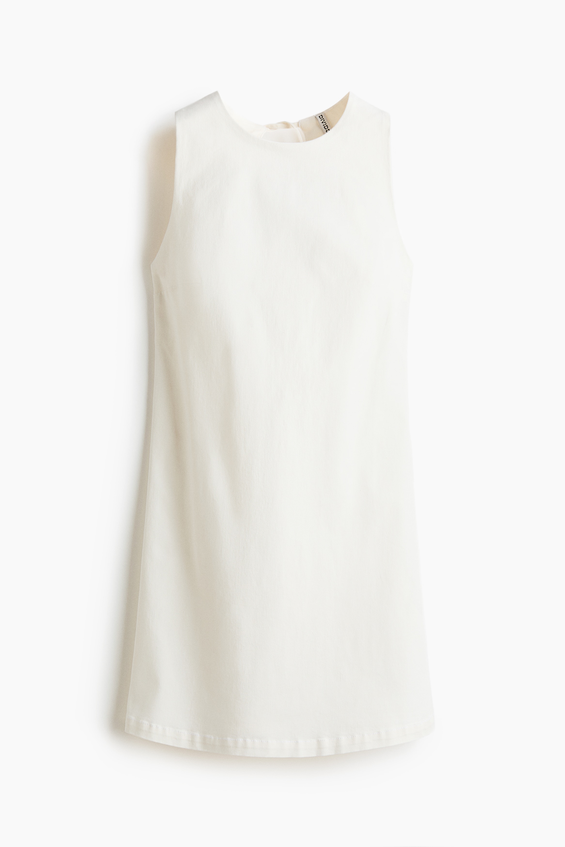 Open-Back Twill Dress - Cream/Light beige/patterned/Bright blue