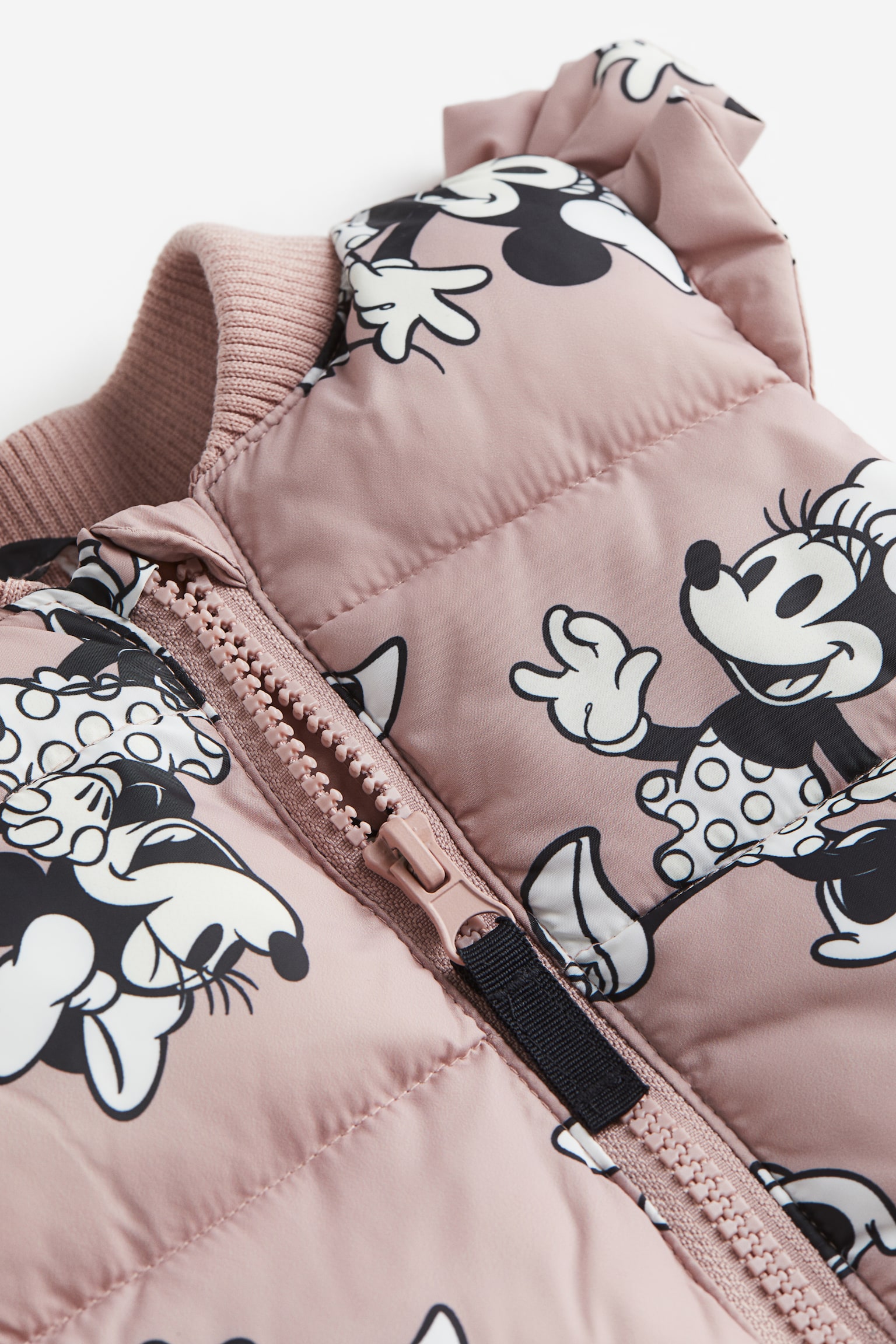 Frill Trim Puffer Vest - Light pink/Minnie Mouse - 2