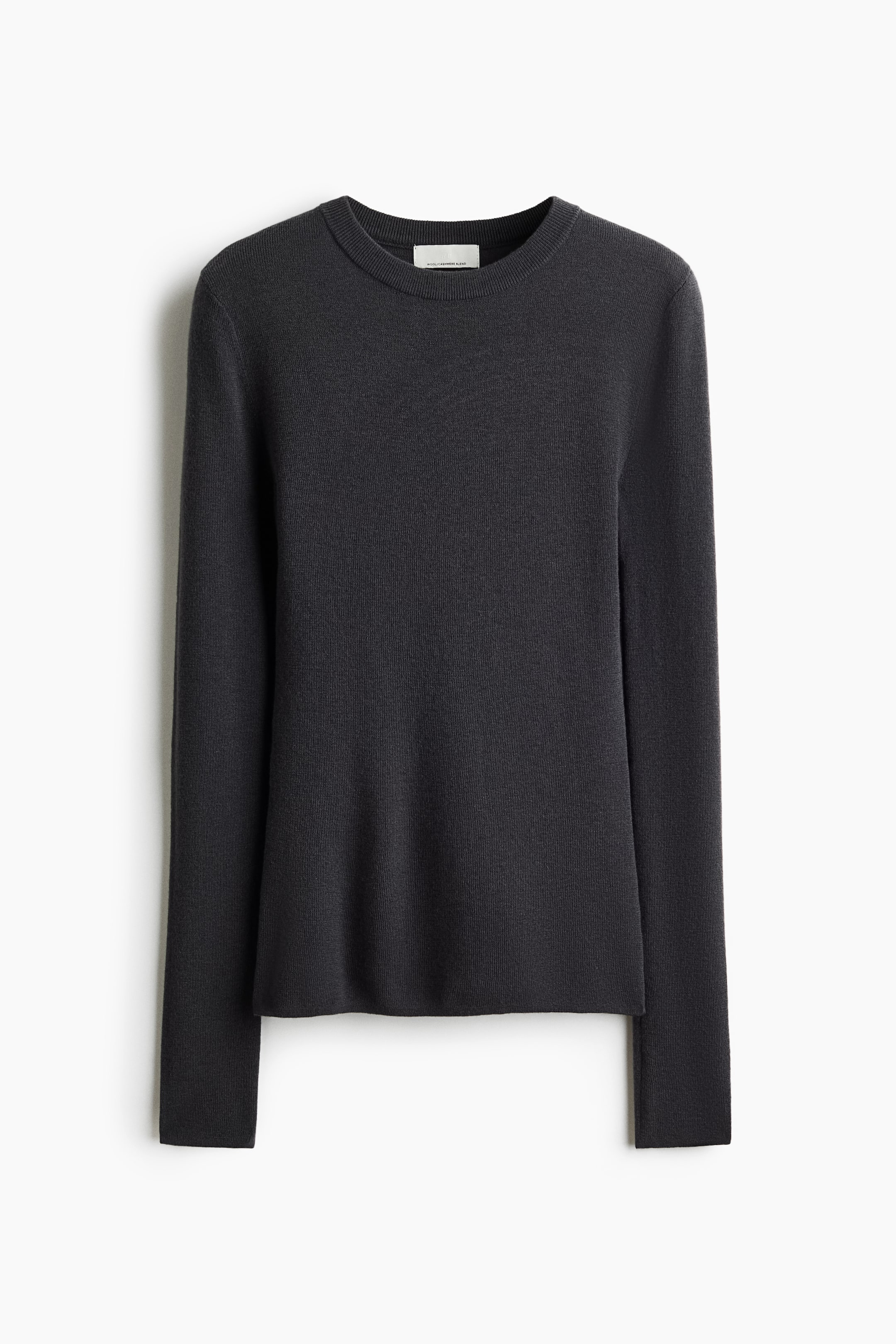 View larger image: Fine-knit cashmere-blend top - Dark grey - Ladies | H&M 1