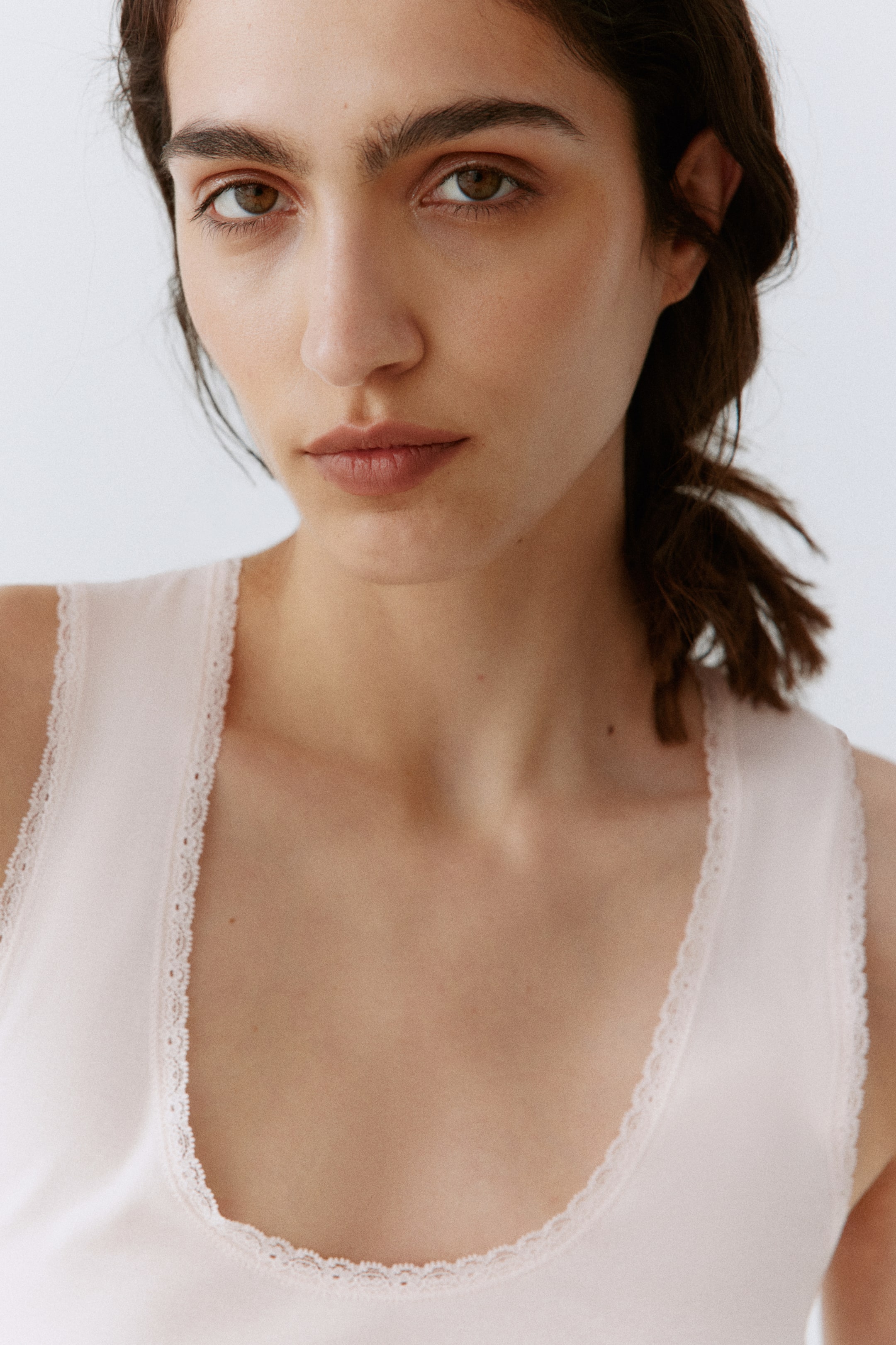 Lace-Trimmed Tank Top