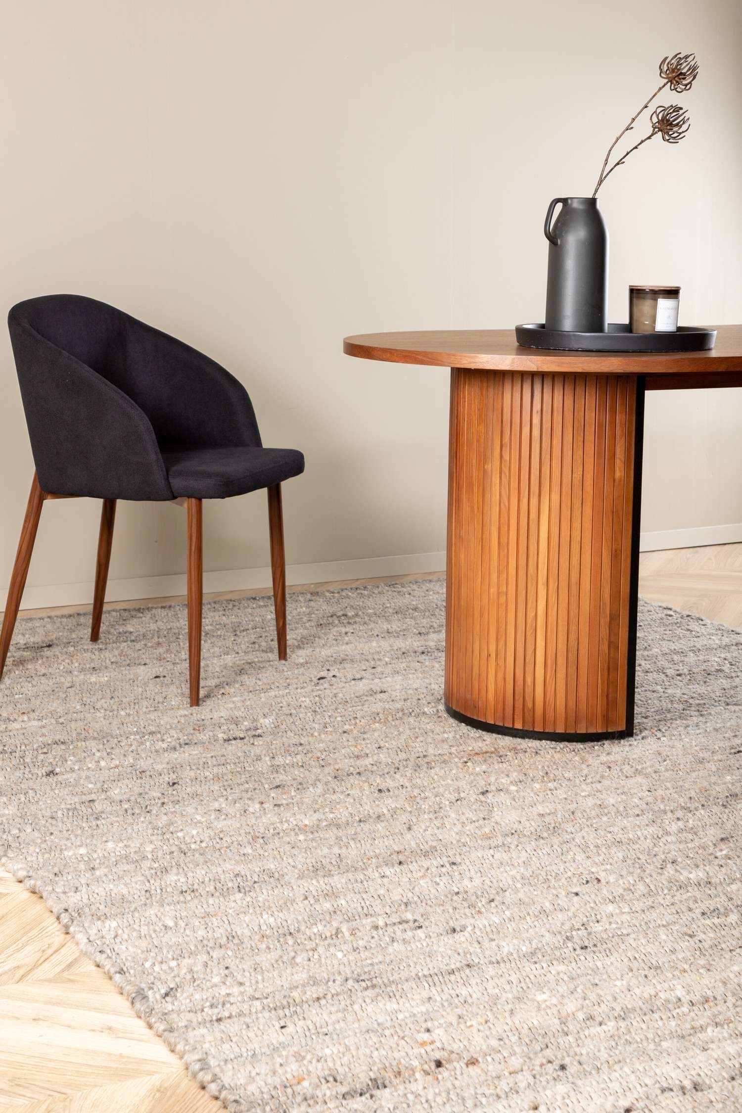 Loump Tapijt - Wol, Grijs/Wol, Beige