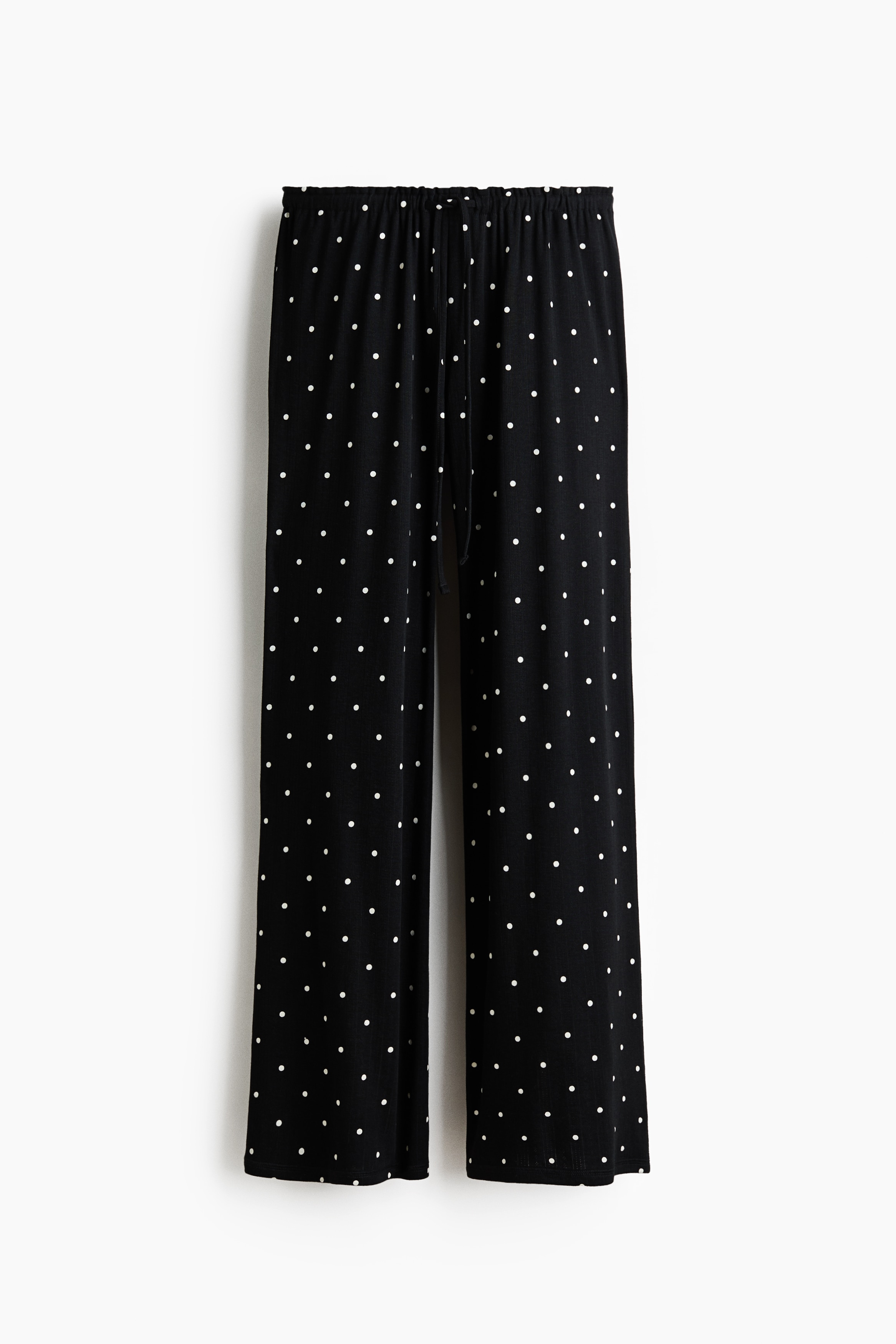 Pantalón de pijama en pointelle - Negro/Gris jaspeado claro/Rojo/Blanco/Corazones/Blanco/Floreado/Crema/Floreado/Crema/Negro/Café oscuro/Blanco/Borgoña