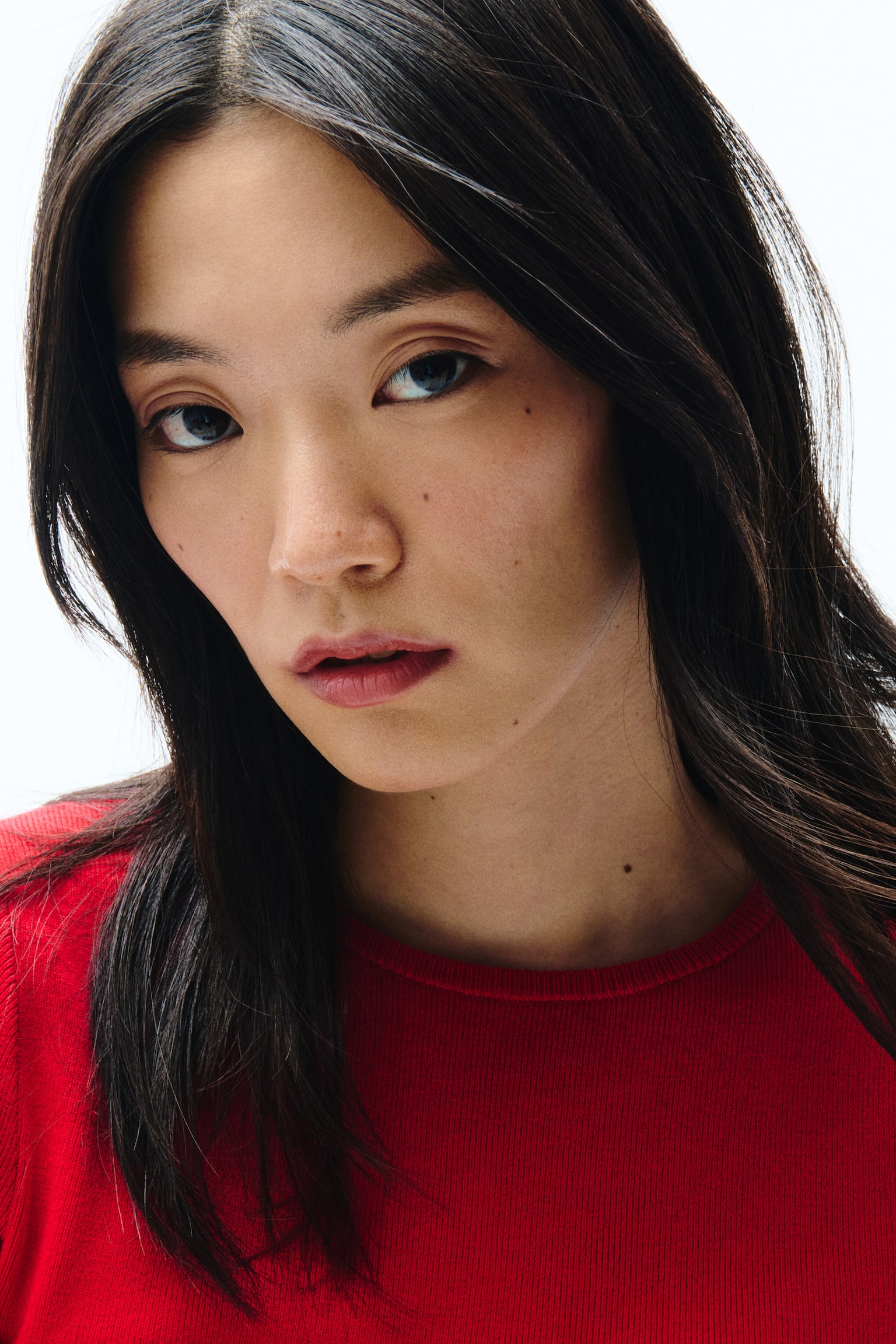 Fine-Knit T-Shirt - Red/Light pink/Burgundy - 6