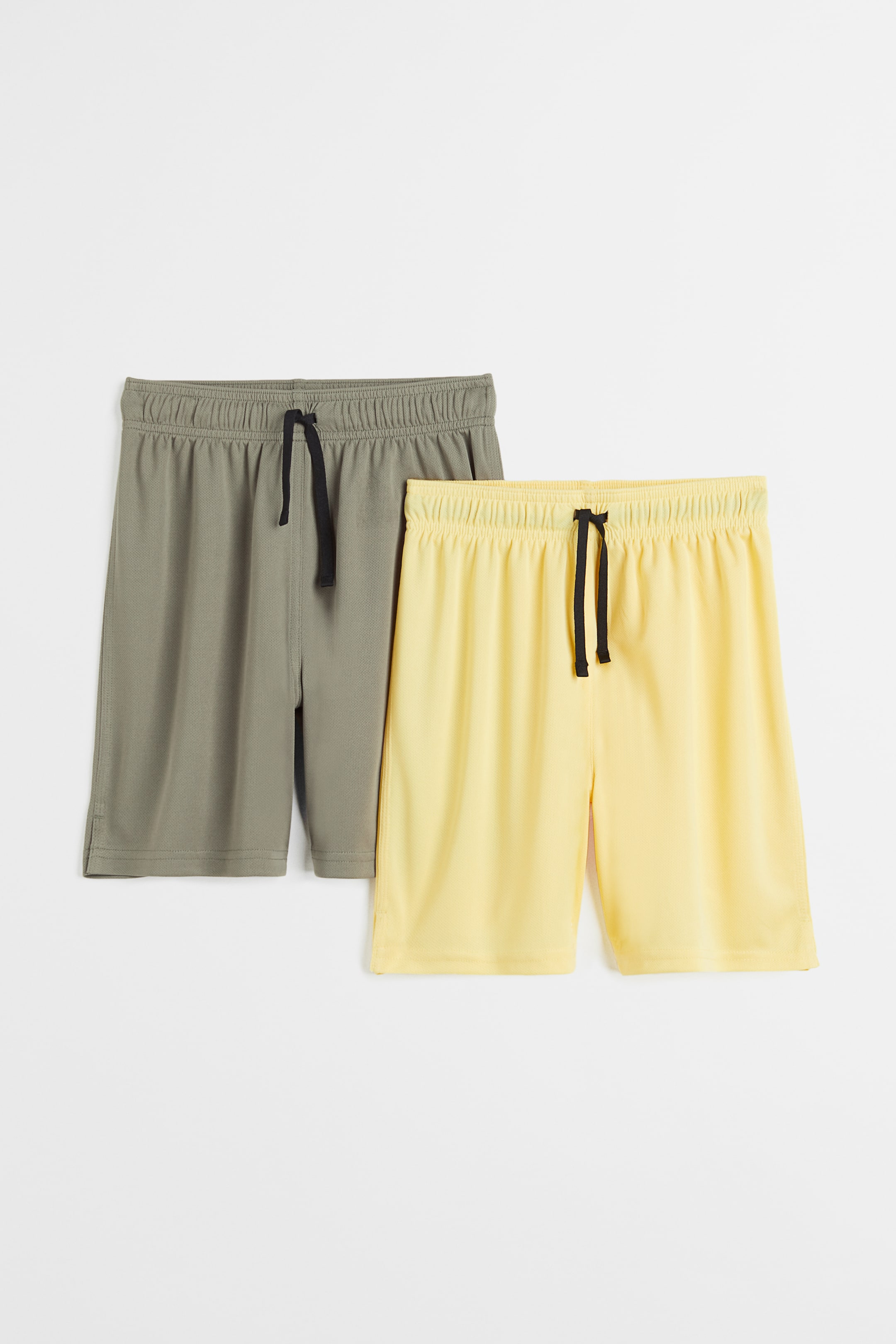 View larger image: 2-pack sports shorts with DryMove™ - Khaki green/Yellow - Kids | H&M 1