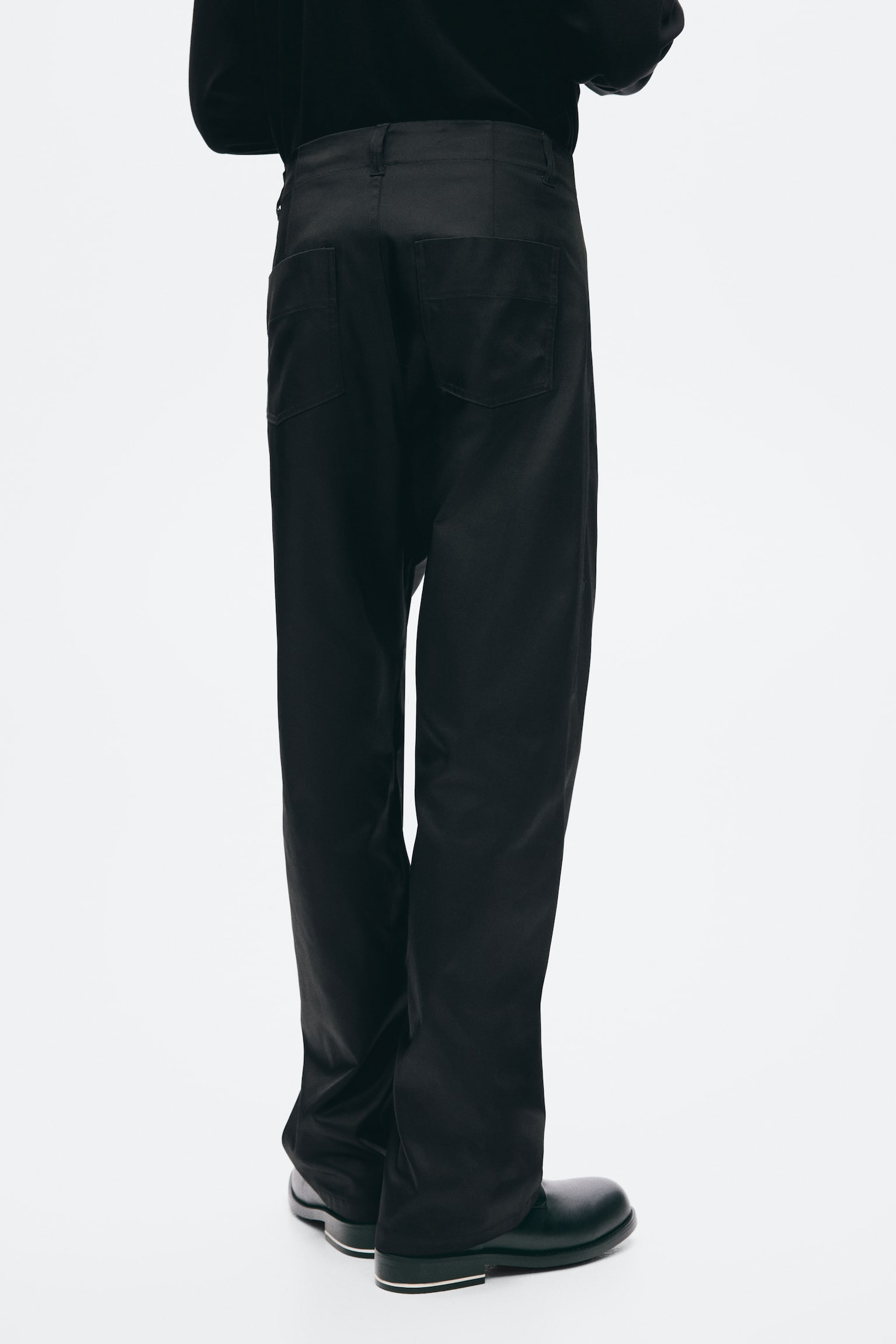 Мужские брюки H&M Slim-Fit Tailored Twill, цвет: Чёрный — фото 3