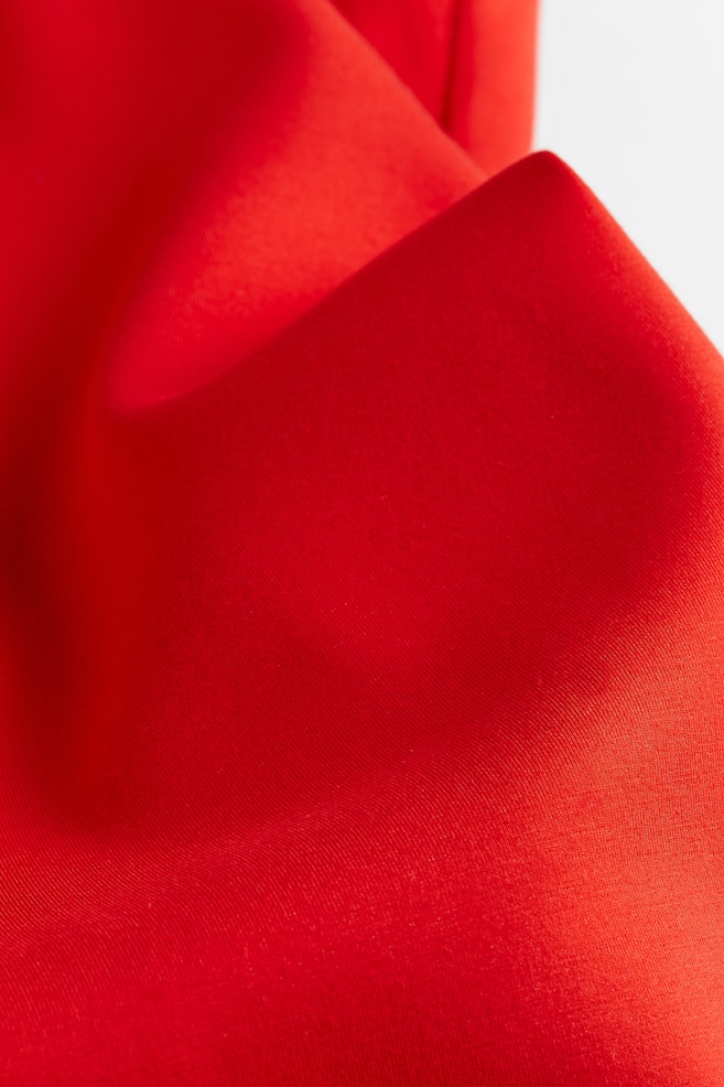 Robe moulante à épaulettes - Rouge vif/Vert kaki foncé - 4