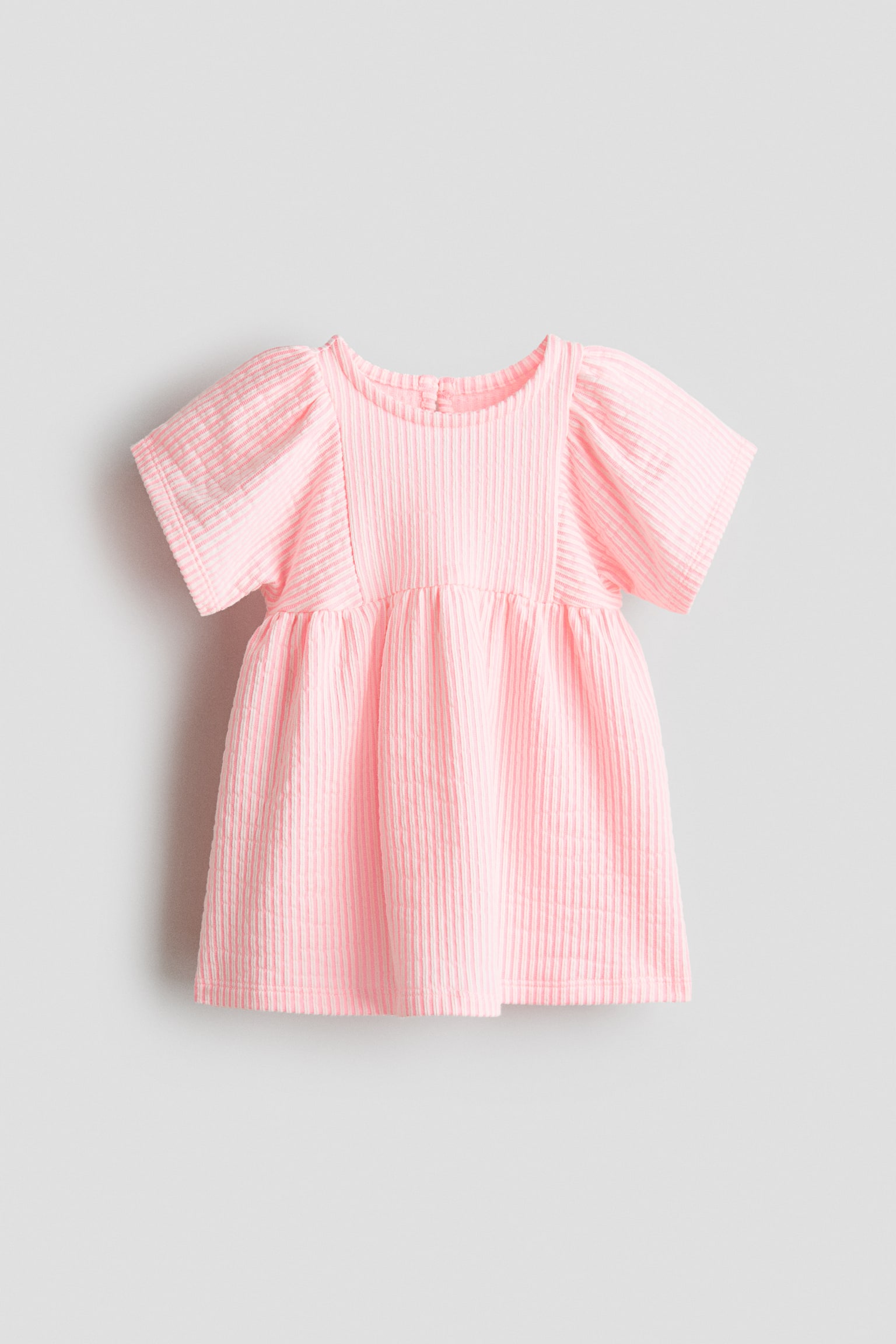 Printed jersey dress - Light pink/White striped/White/Cherries