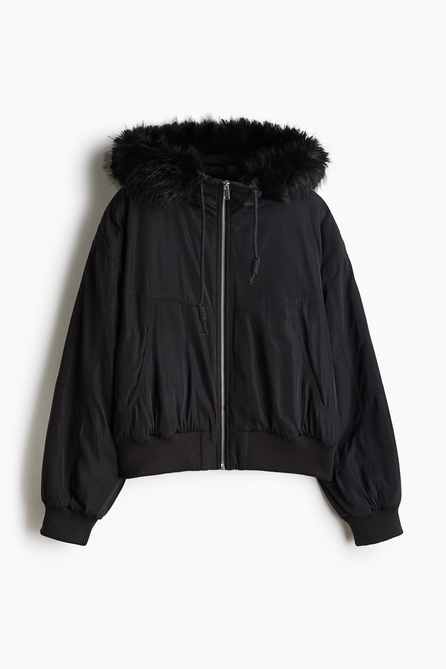 Куртка H&M Hooded Bomber, цвет: Чёрный