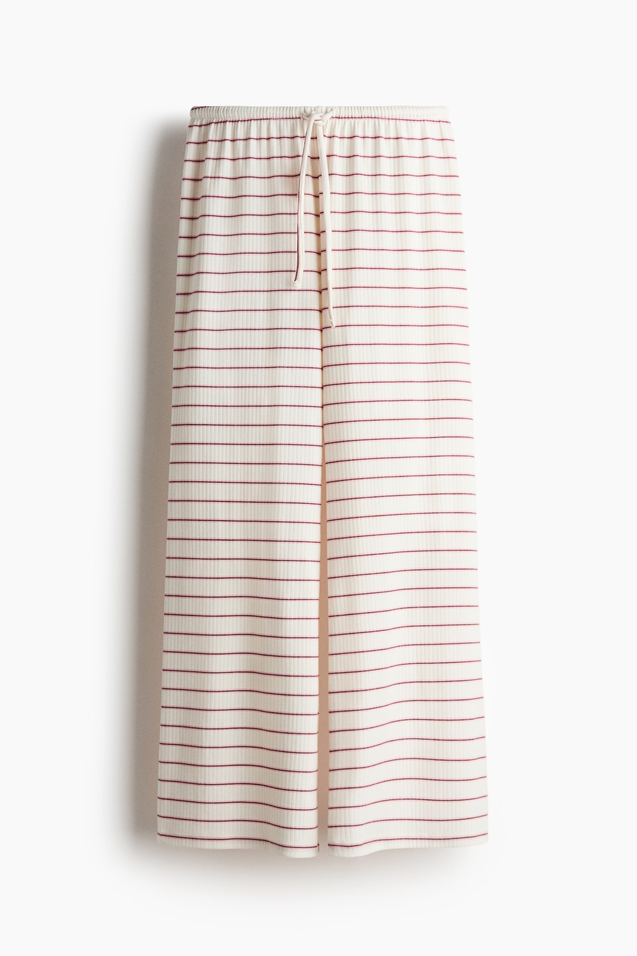 Ampliar la imagen: Pantalón en mezcla de algodón - Blanco/Rayas rosas - Ladies | H&M MX 1