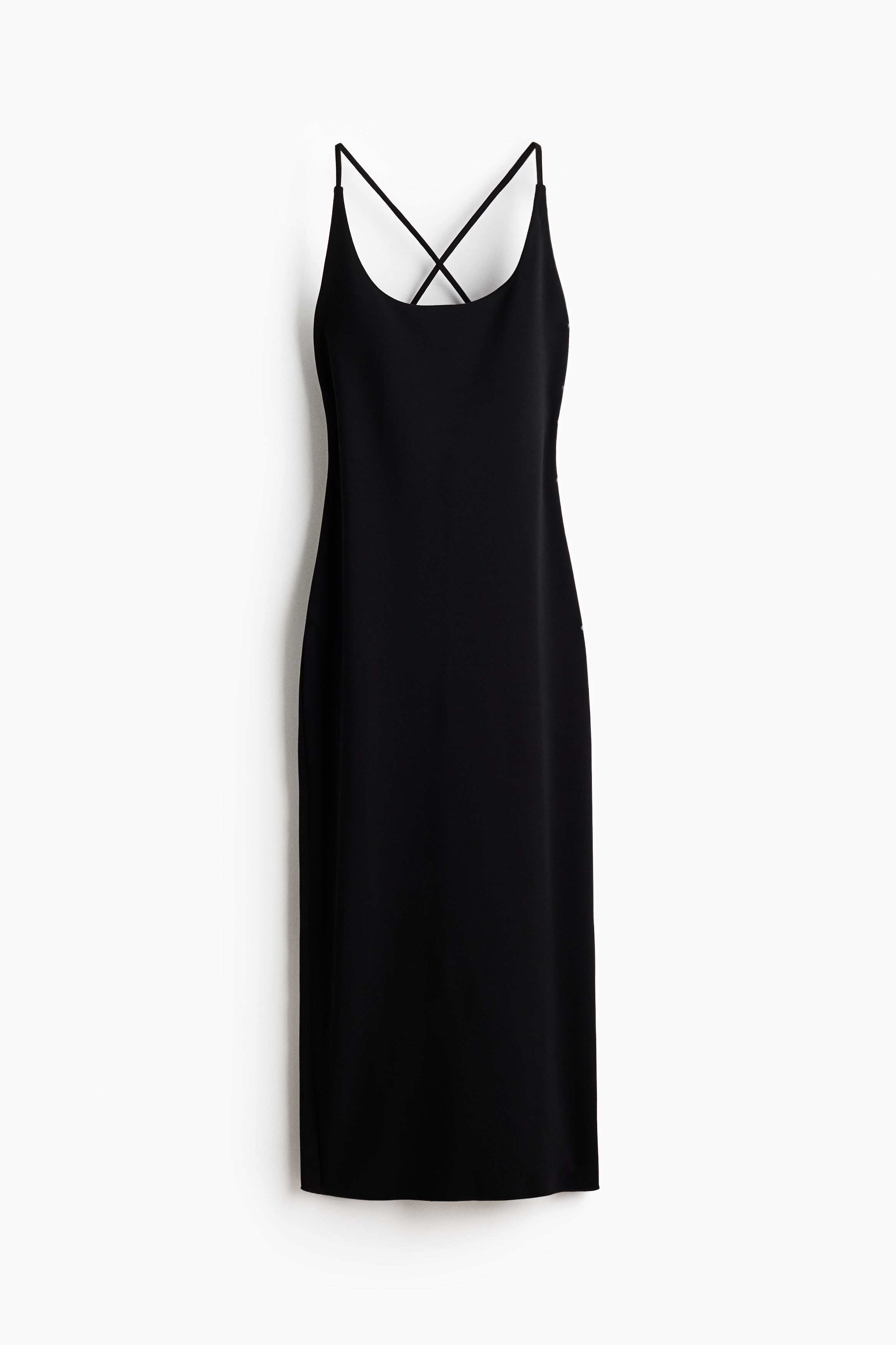 Scoop-neck midi dress - Black