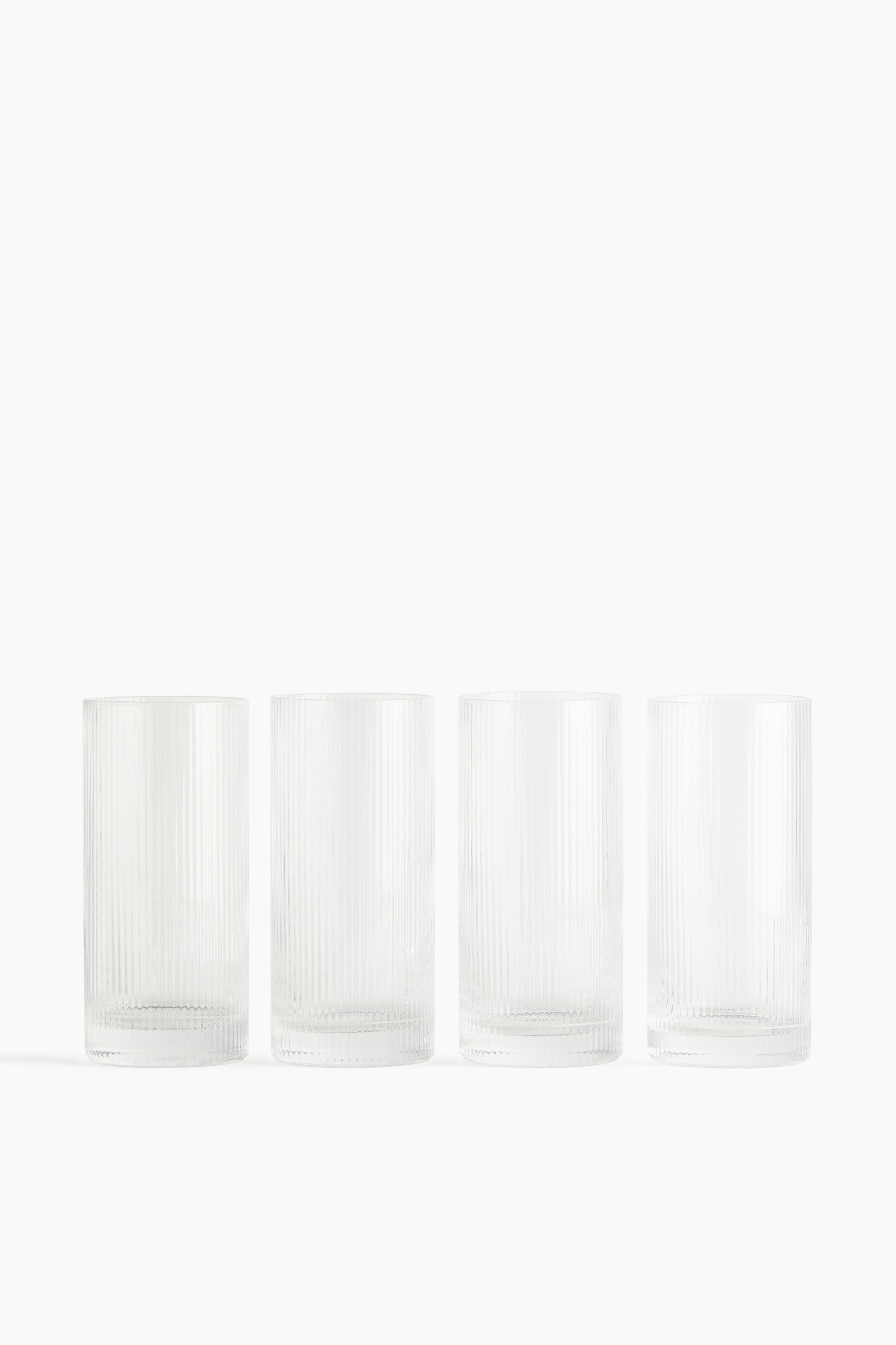 4-Pack Fluted Highball Glasses