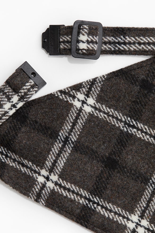 Dog Scarf - Dark gray/plaid/Pale pink/plaid - 4