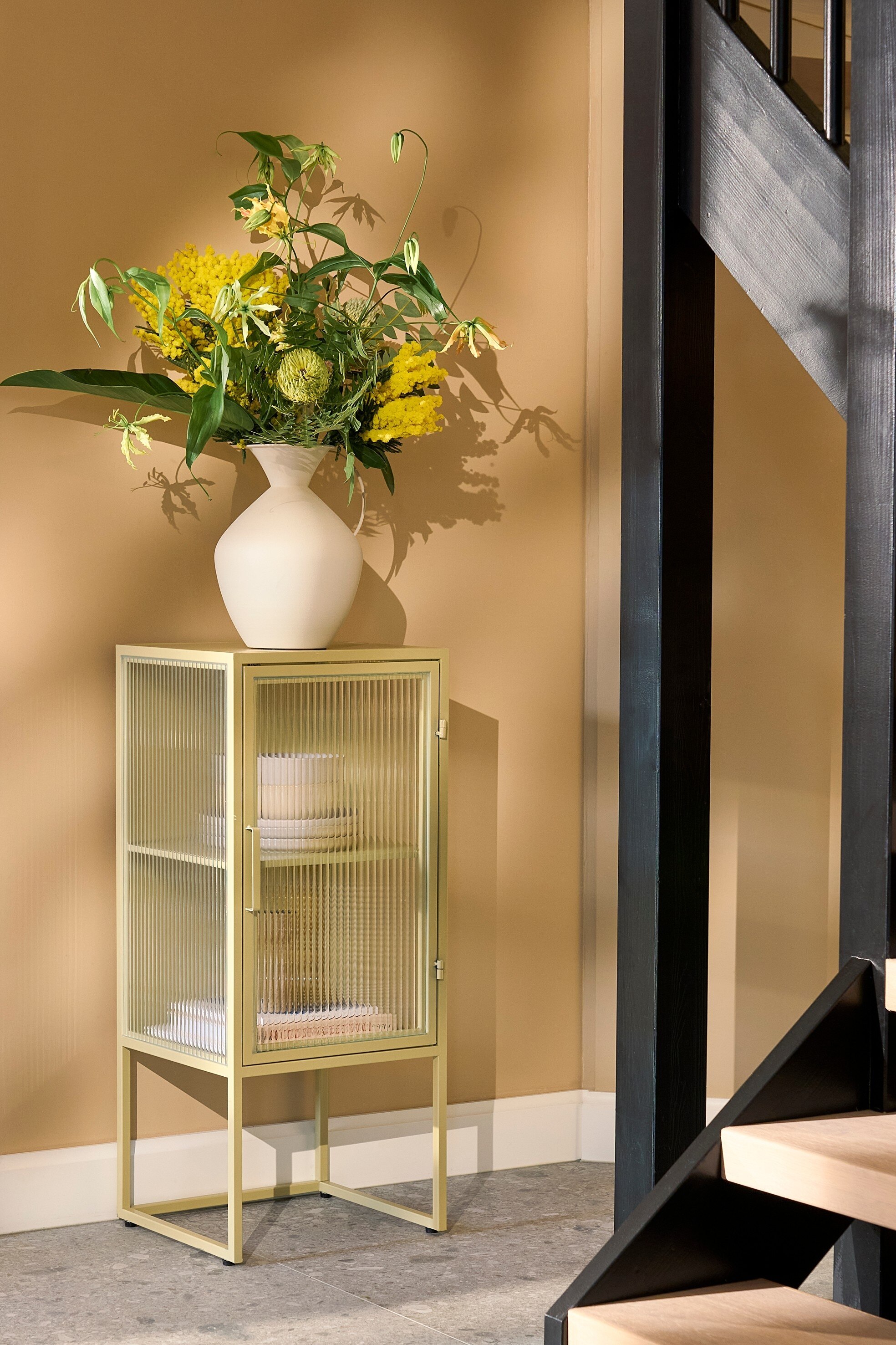 Metal Storage Cabinet - Beige/Black