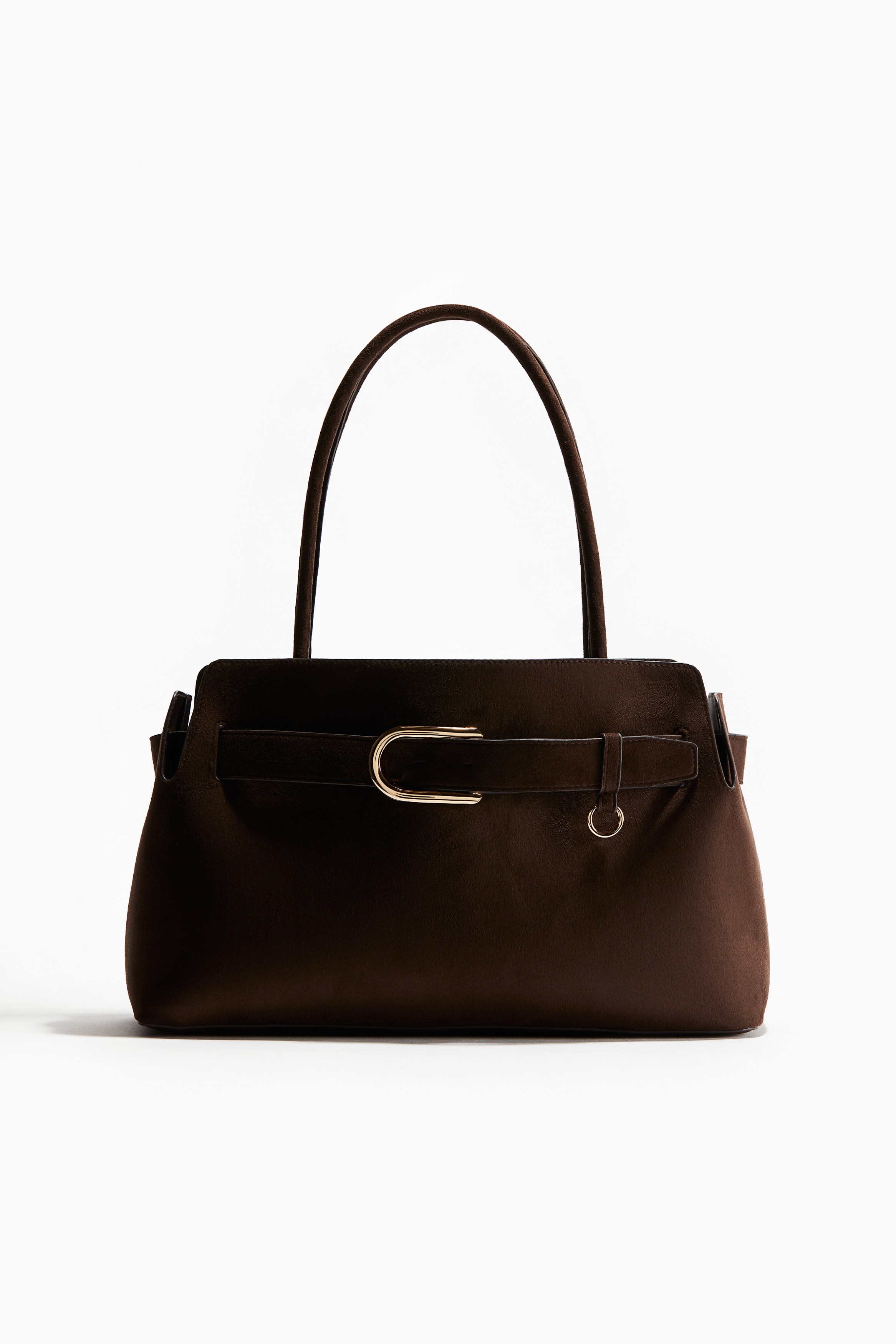 Strap-detail tote bag - Dark brown