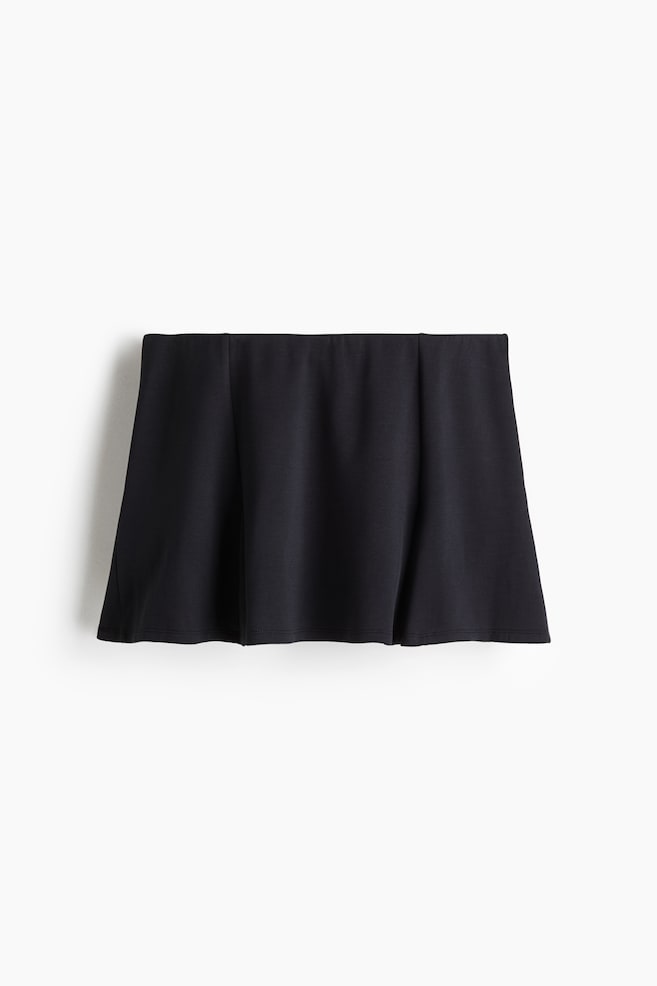 Minifalda short en tela scuba - Negro - 1