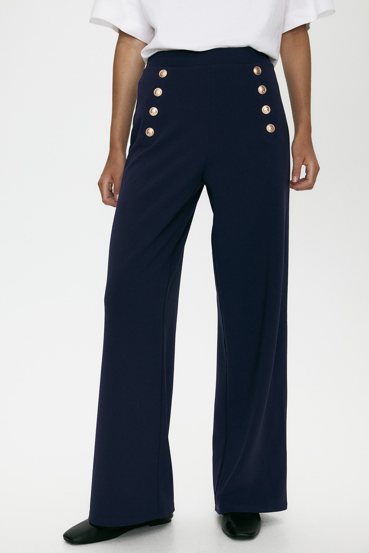 Button-front trousers - Navy blue/Black/Black/Dark grey - 5