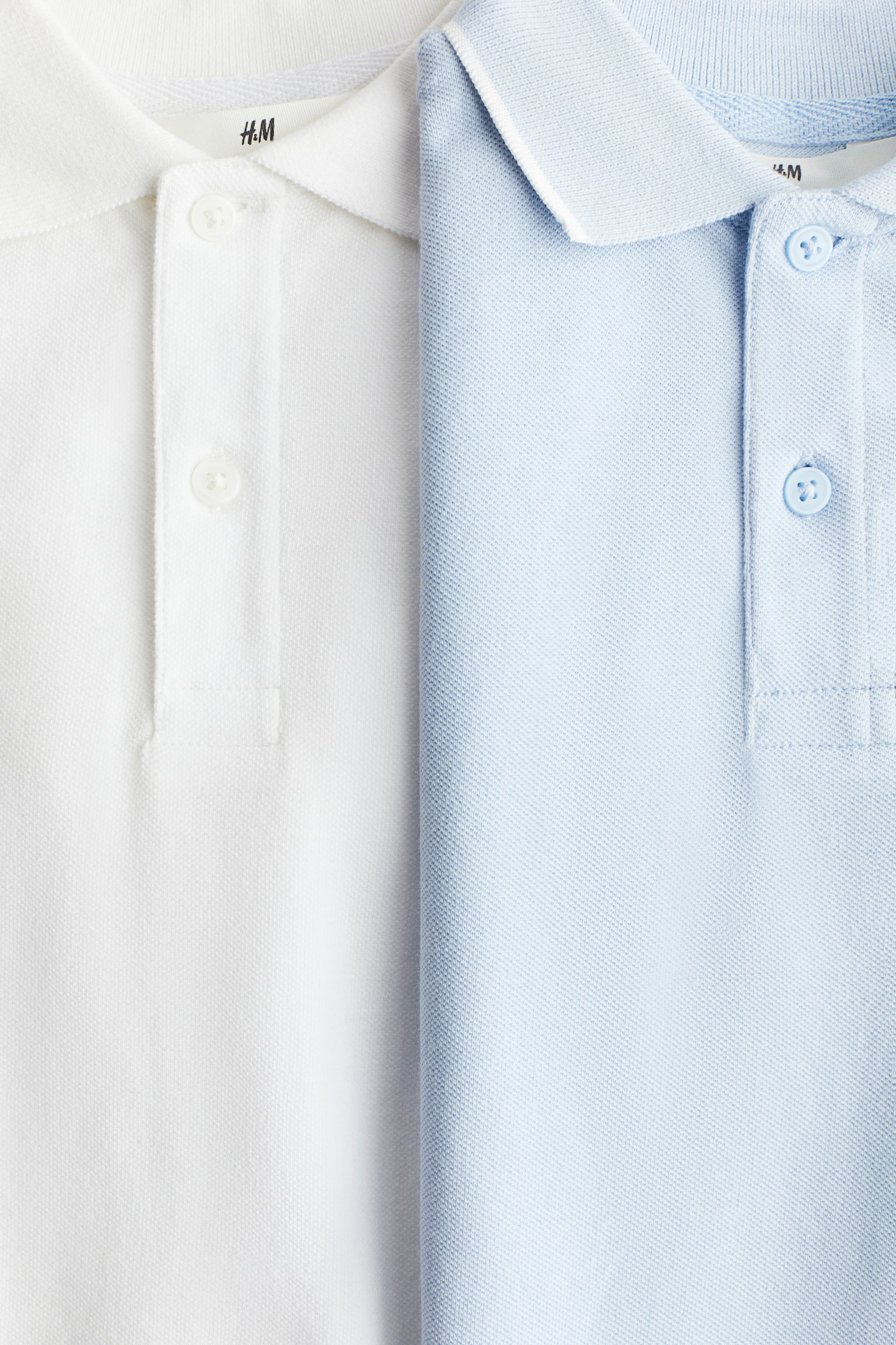 2-Pack Piqué Polo Shirts - Light blue/white/Light gray/navy blue - 2