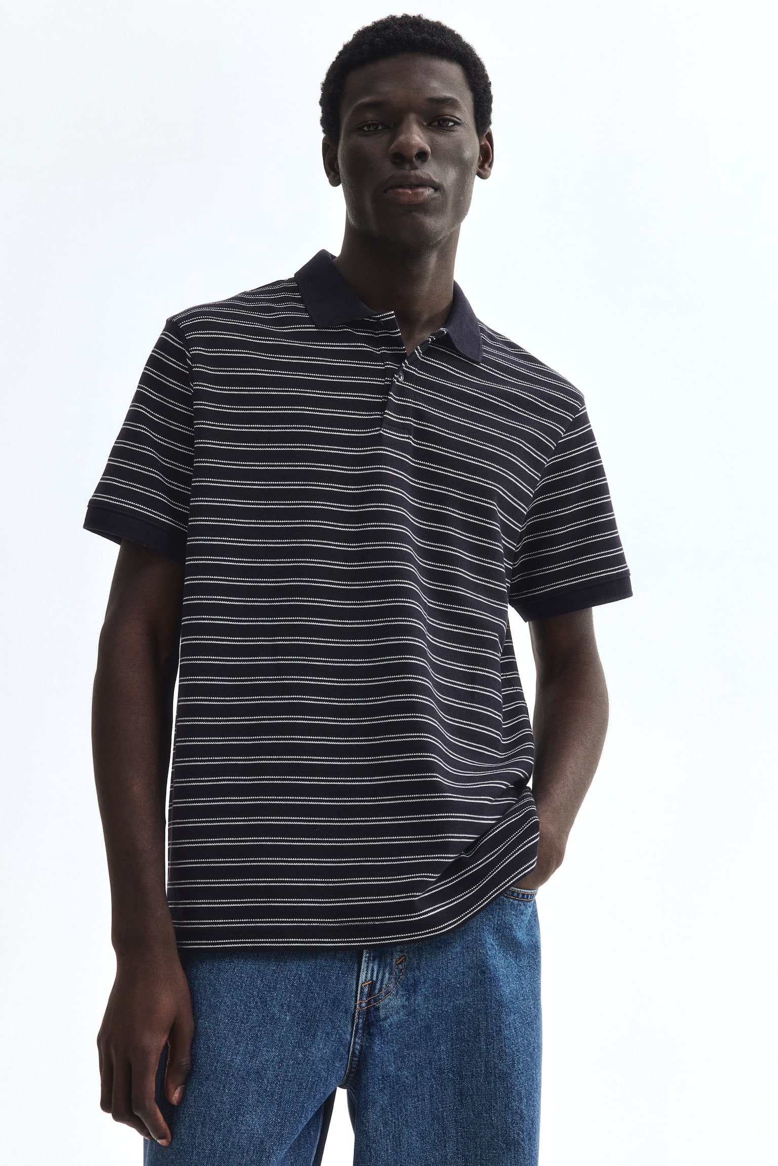 Regular-Fit Polo Shirt - Navy blue/striped/Dark blue/Established/White/Black/Orange/Dark brown/Navy blue - 1