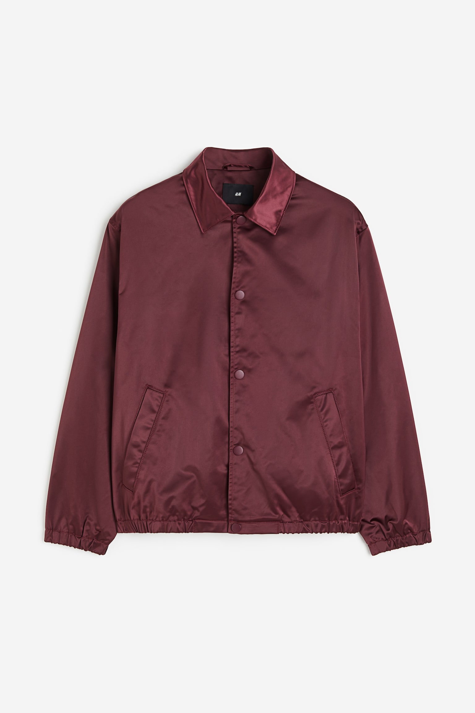 Loose Fit Satin coach jacket - Burgundy/Black - 1