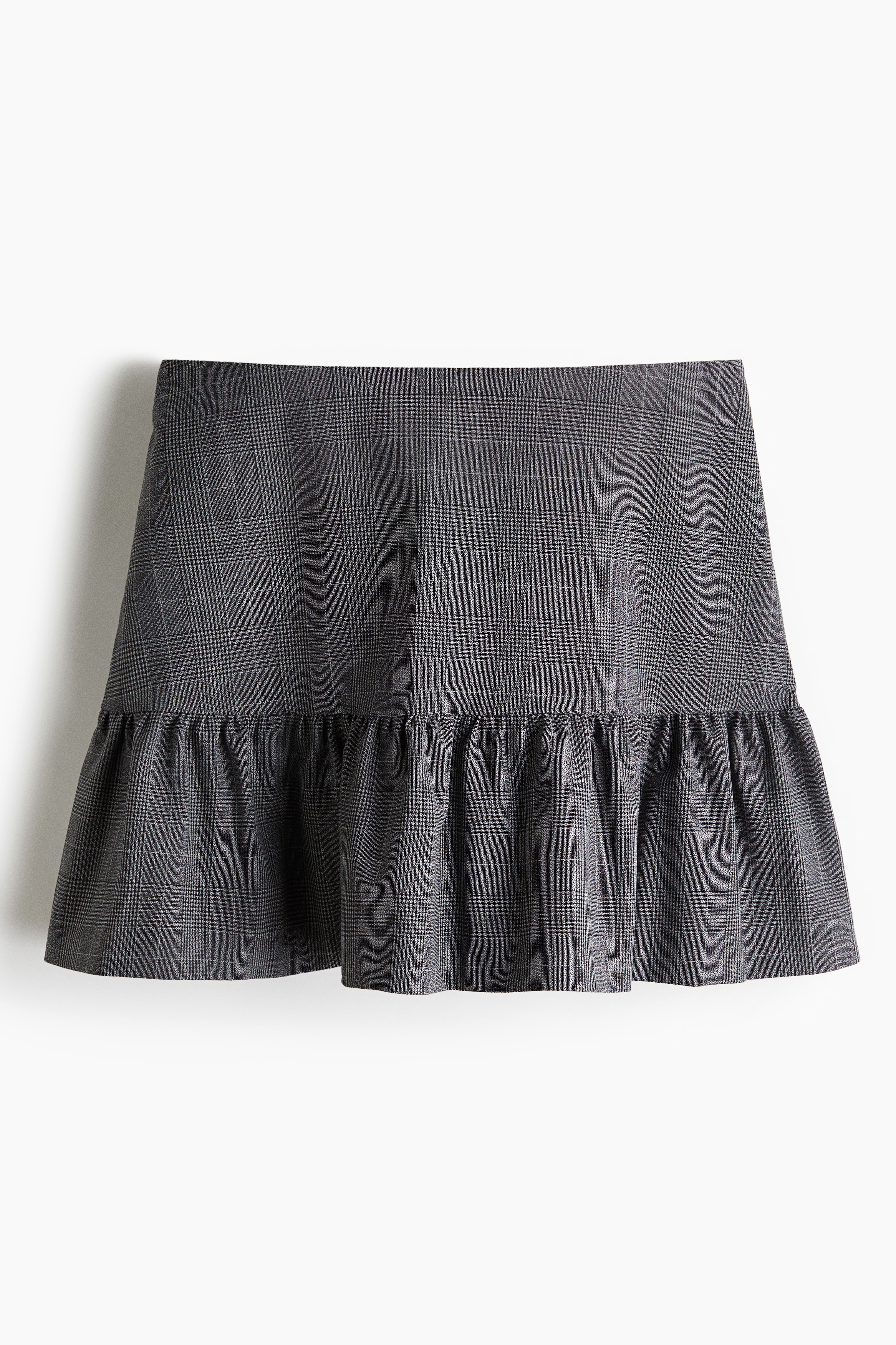 Flared Mini Skirt - Gray/checked - Ladies | H&M US