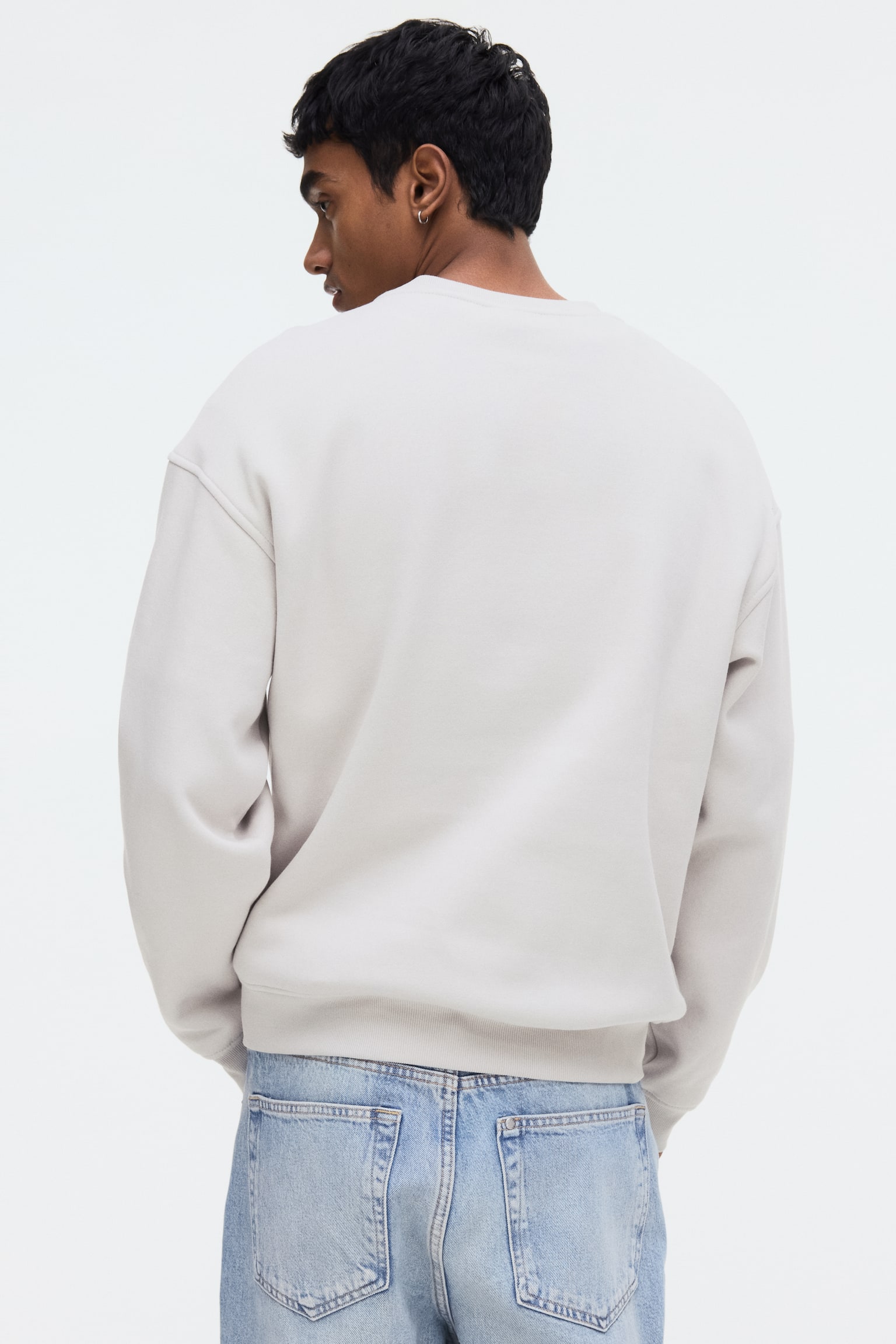 Mikina Loose Fit - Světle šedá/Černá/Tmavě šedá/Tmavomodrá/Hnědá/Červená/Zelenomodrá/Zelená/Zelená/Tlumená modrá/Tlumená khaki zelená/Šedý melír/Bleděmodrá/Růžová/Švestková/Hnědá - 4