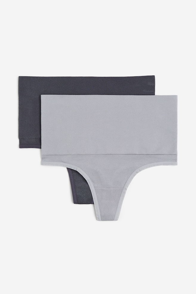2-pack Medium Shape Thong briefs - Grey/Dark grey/Black/Light beige/Dark beige - 2