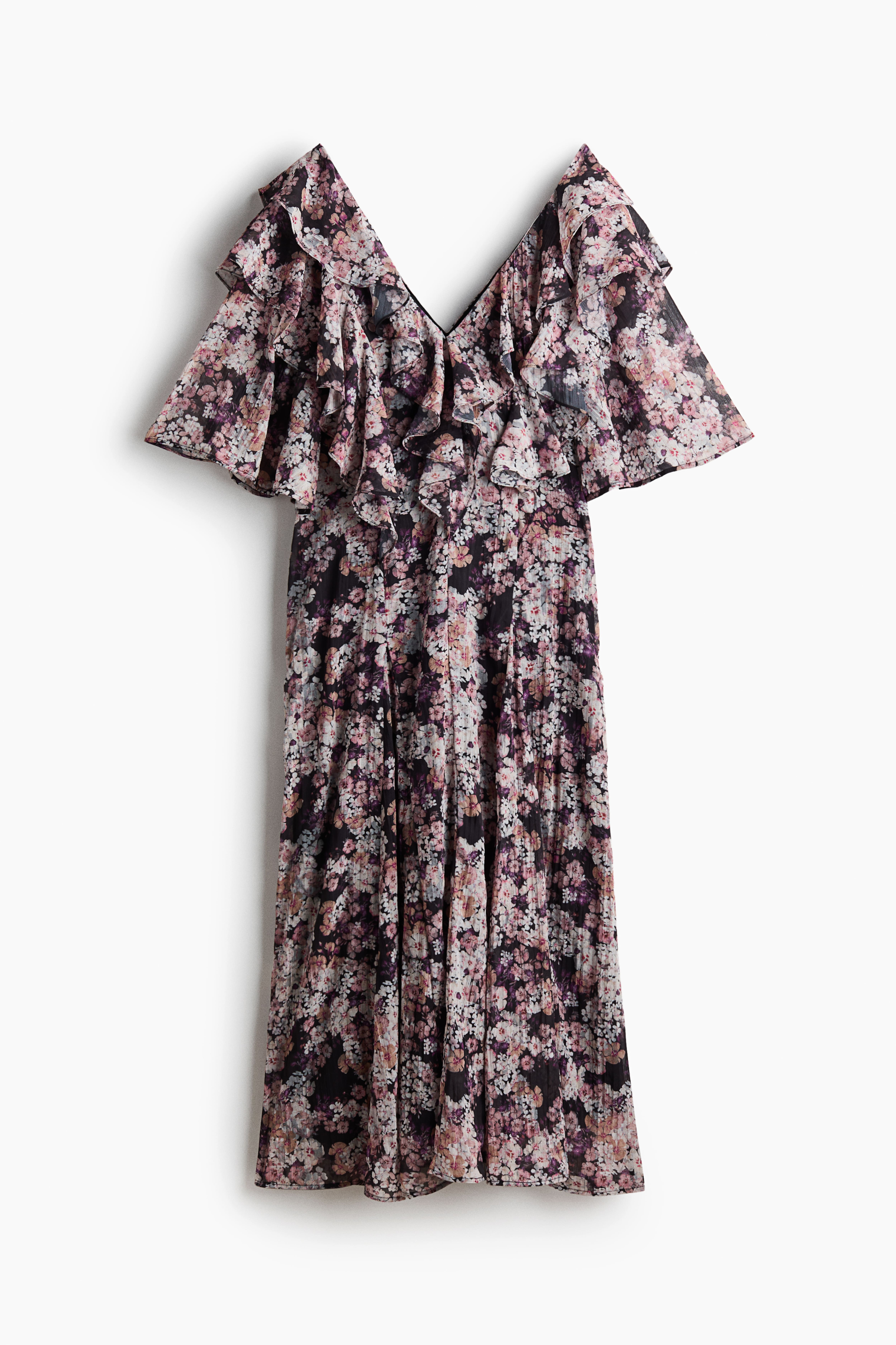 Flounced Plissé Dress