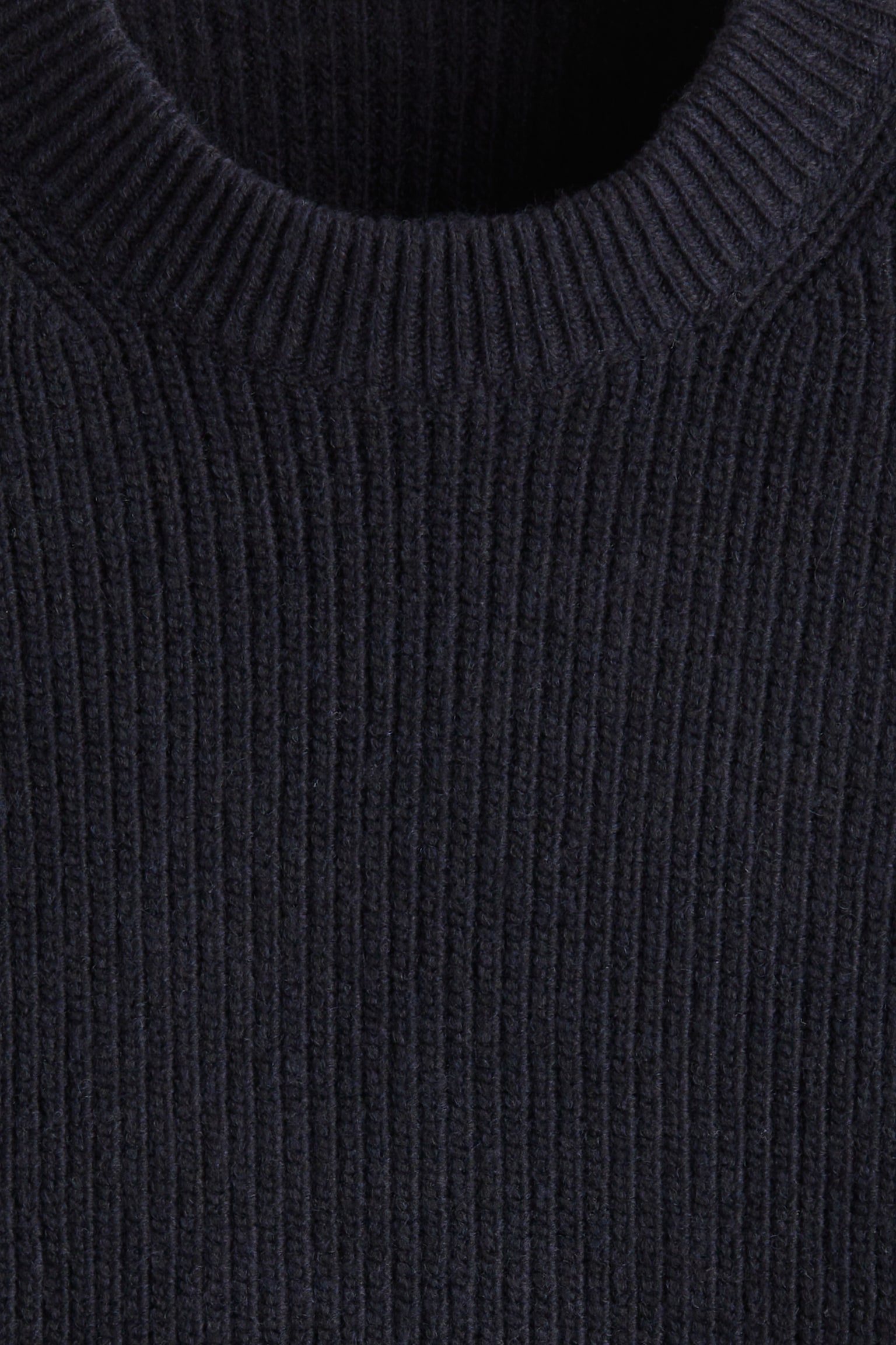 Suéter Loose Fit en tejido acanalado - Azul marino/Blanco - 5