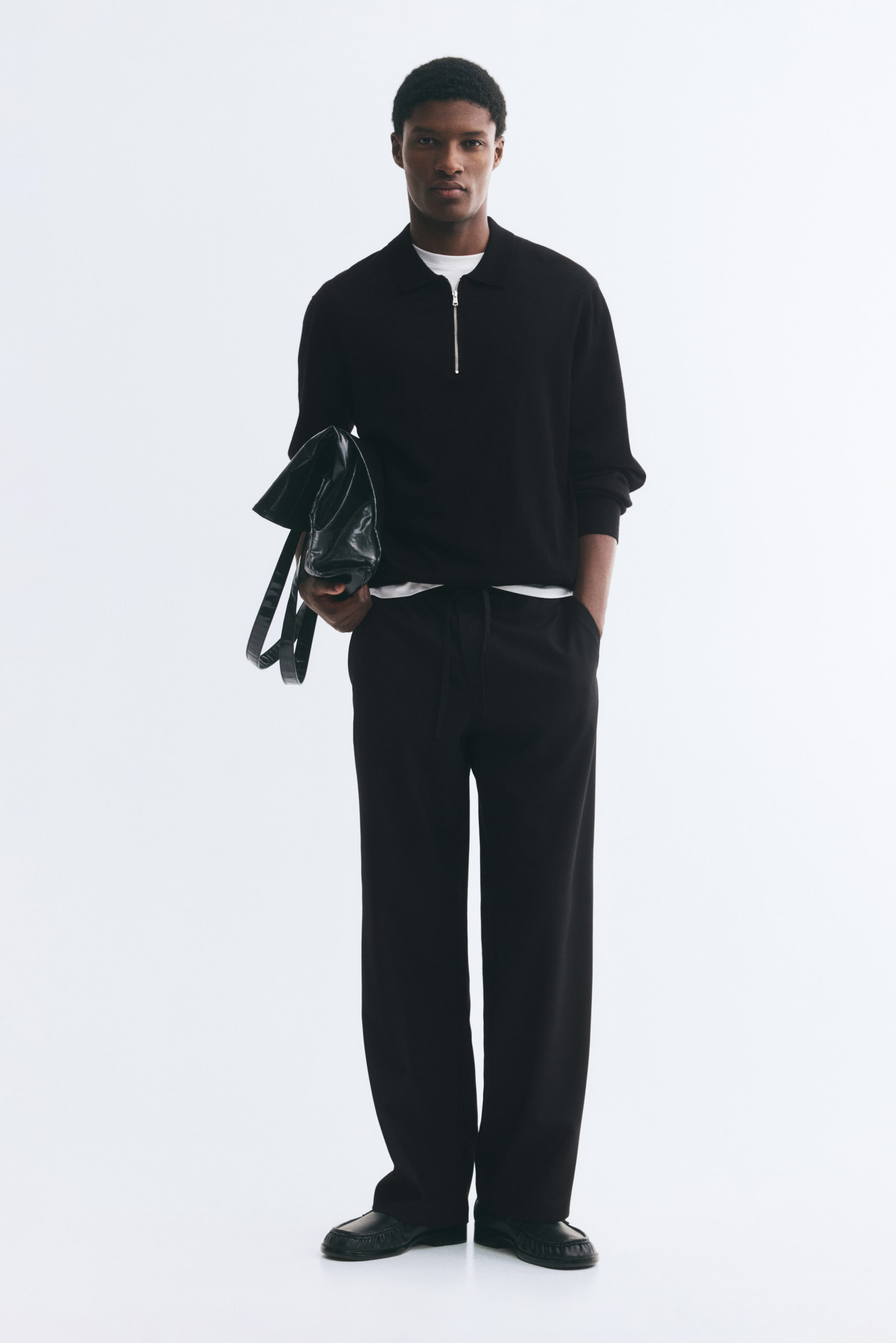 Ampliar la imagen: Pantalón Relaxed Fit - Negro - Men | H&M MX 1