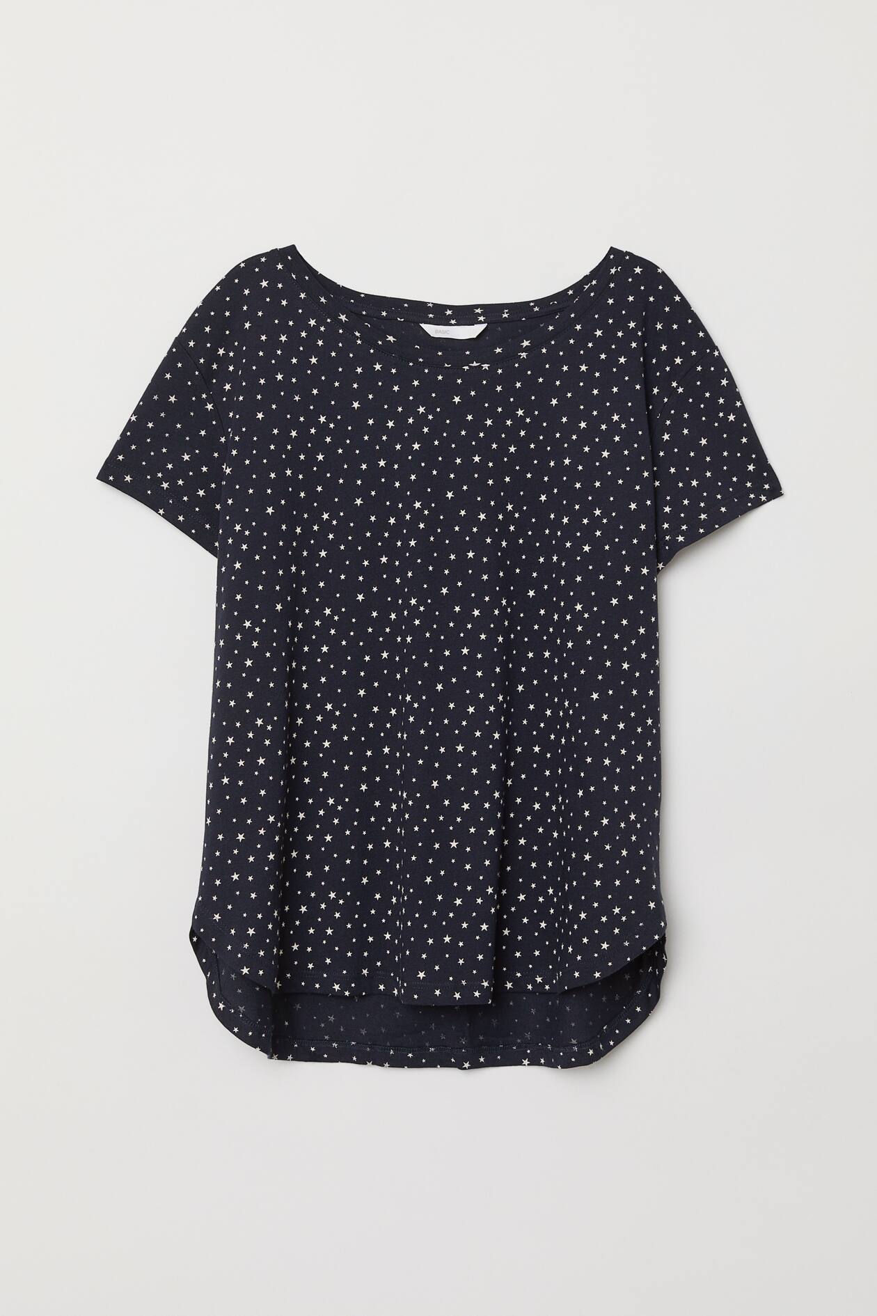 T-shirt - Short sleeve - Dark blue/stars - Ladies | H&M US