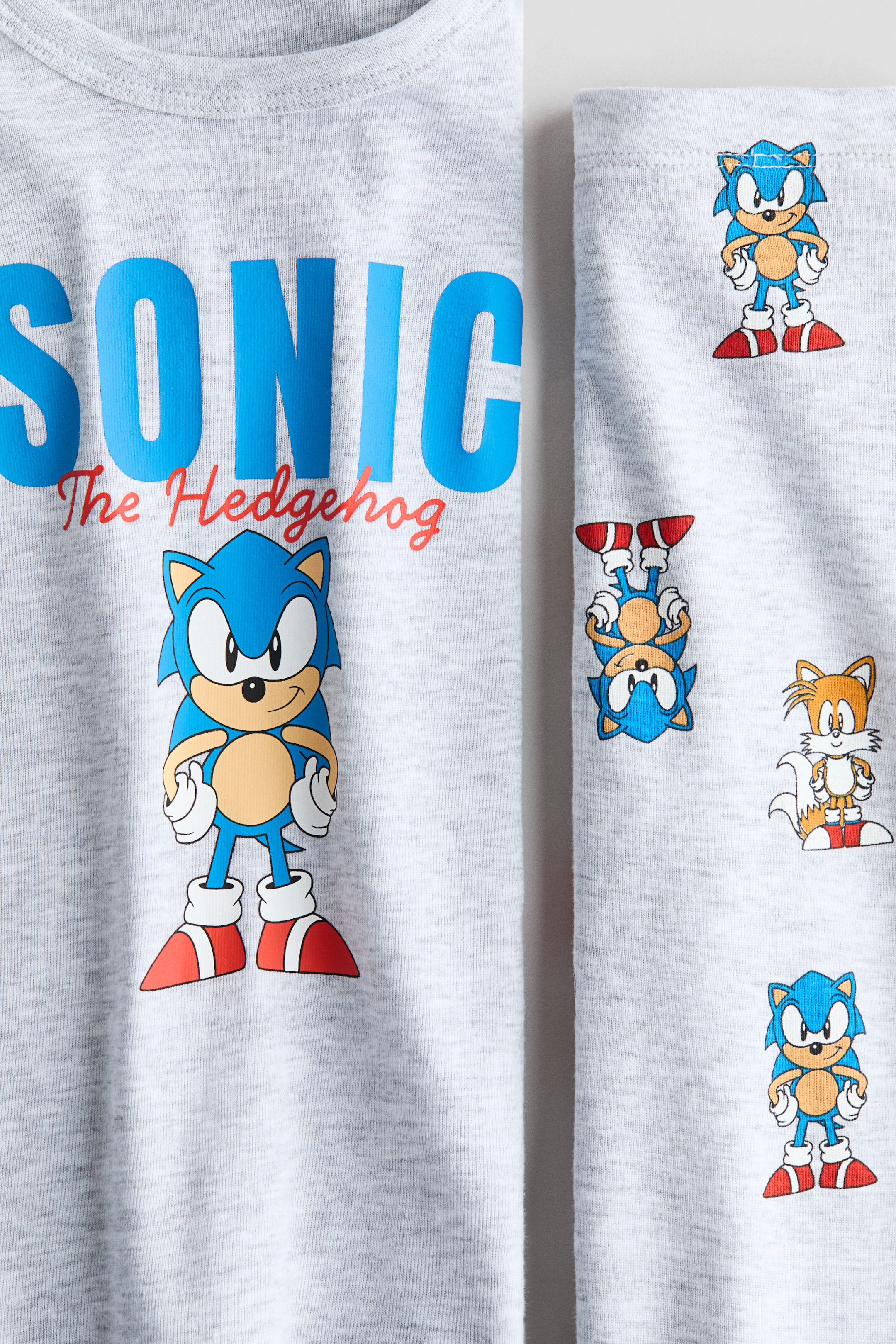 View larger image: Snug Fit Cotton Jersey Pajamas - Light gray/Sonic the Hedgehog - Kids | H&M US 2