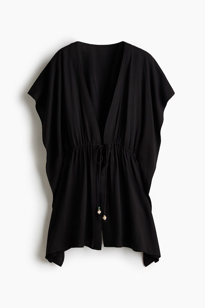 Beach kaftan dress - Black/Dark brown/Cream - 1