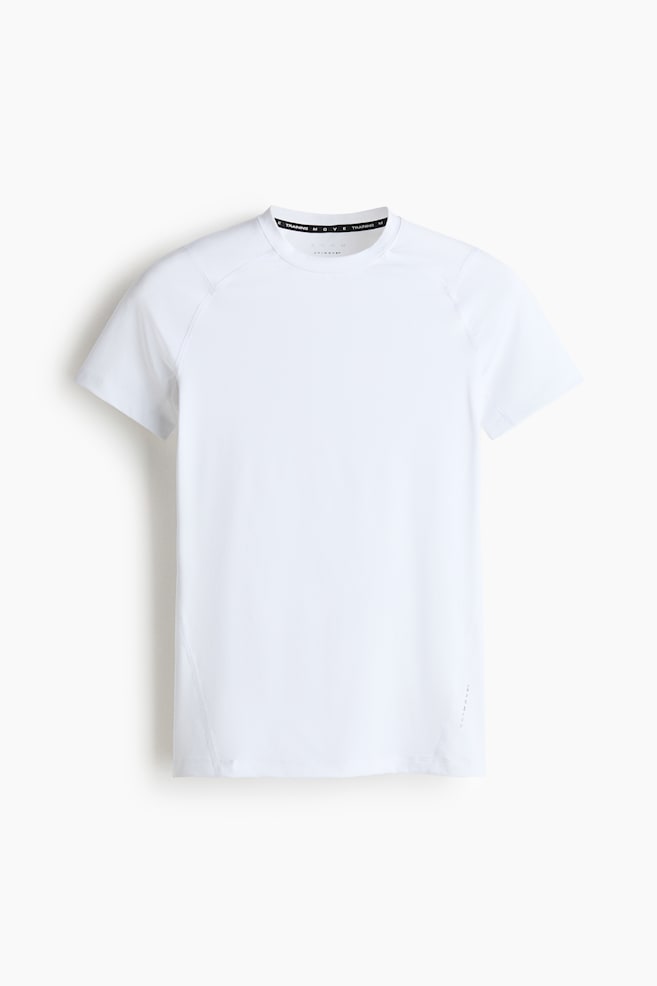 Compression-Fit Sports T-Shirt with DryMove™ - White/Black/White/Dark brown - 1