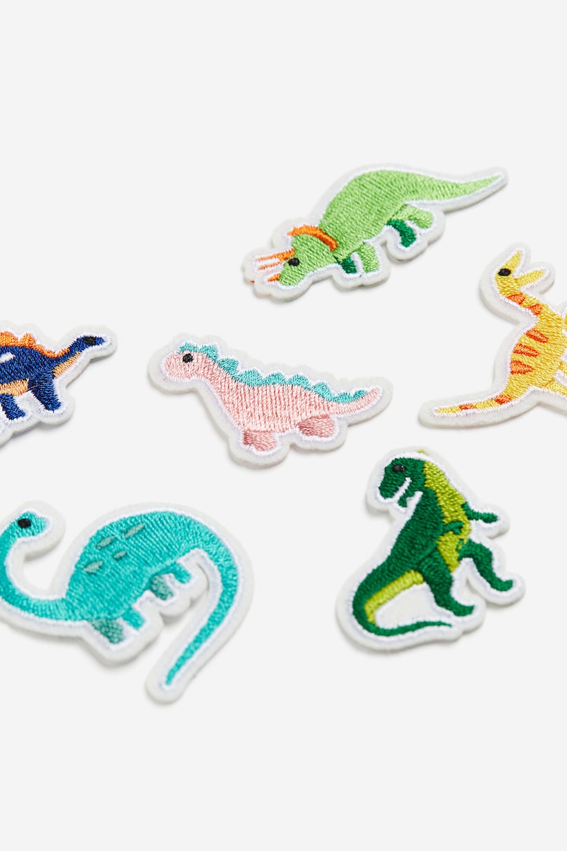 Mini Patches Green/dinosaurs 6-pack Mini Iron-on Patches for kids | H&M US