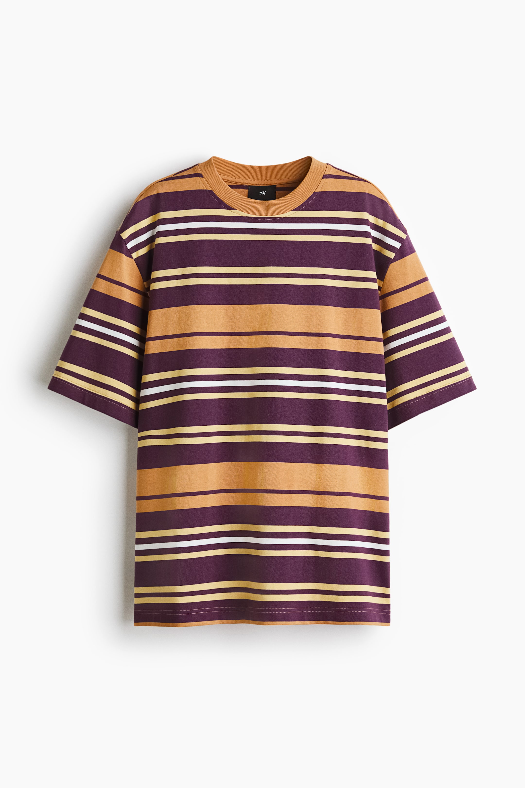 View larger image: Cotton T-shirt - Orange/Striped - Men | H&M HK 1