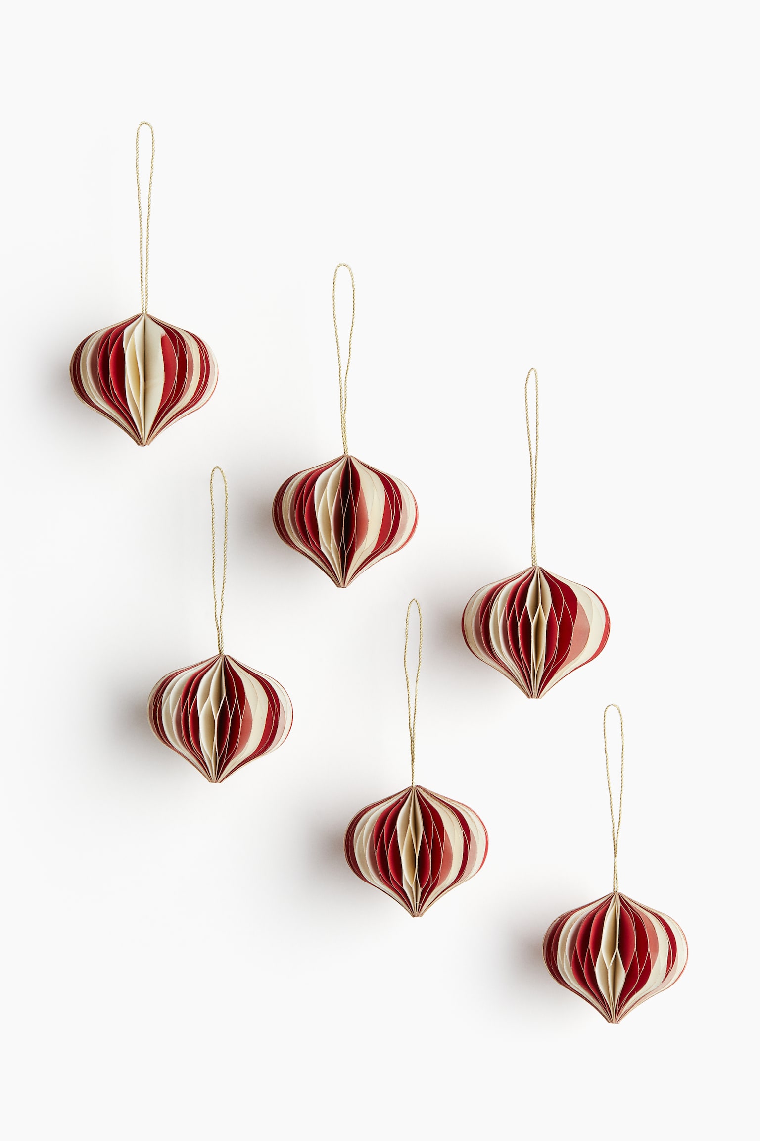 6-pack Christmas decorations - Red/Striped/White/Green/White/Dark green/Natural white/White - 1