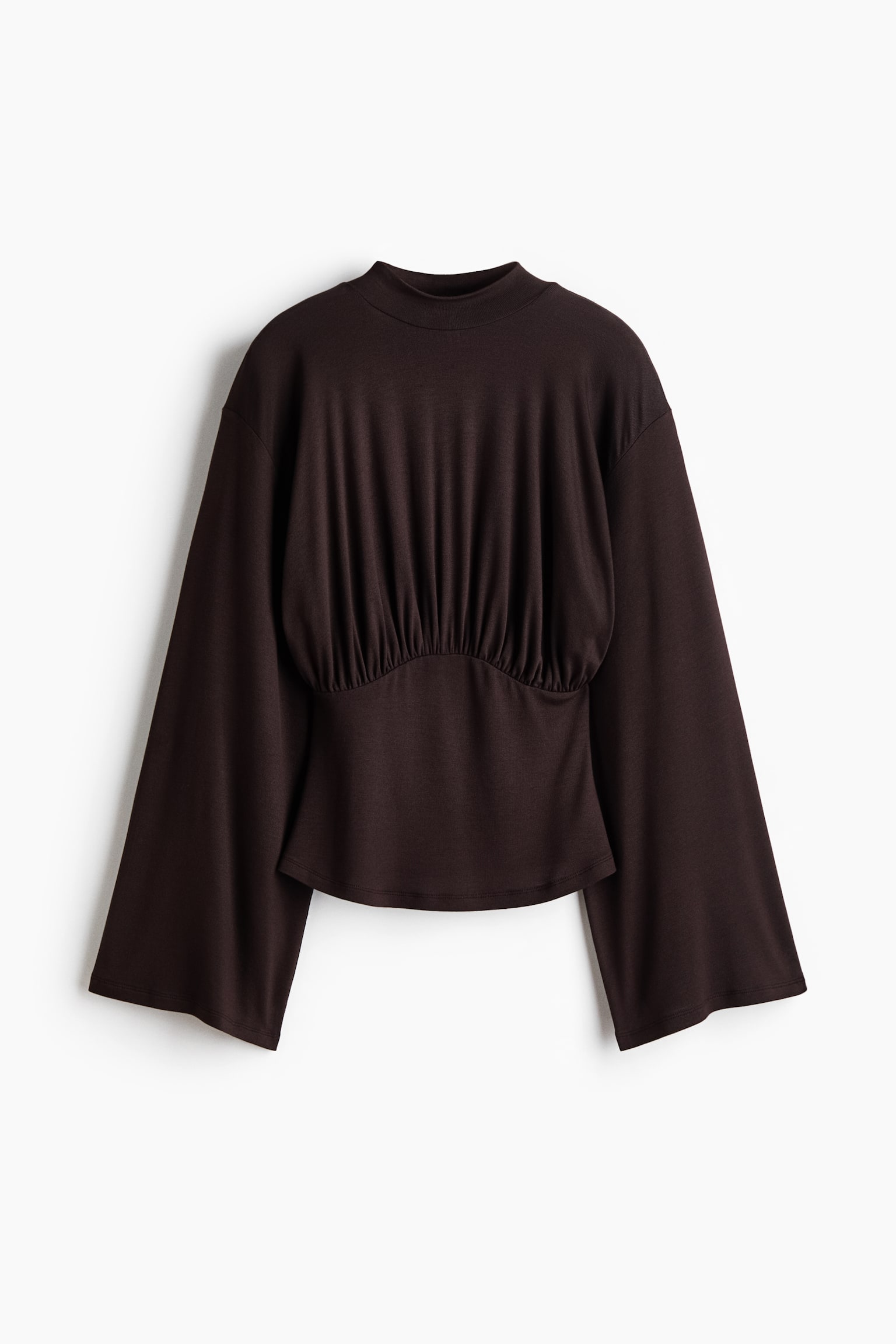Draped jersey top - Dark brown/Black - 2