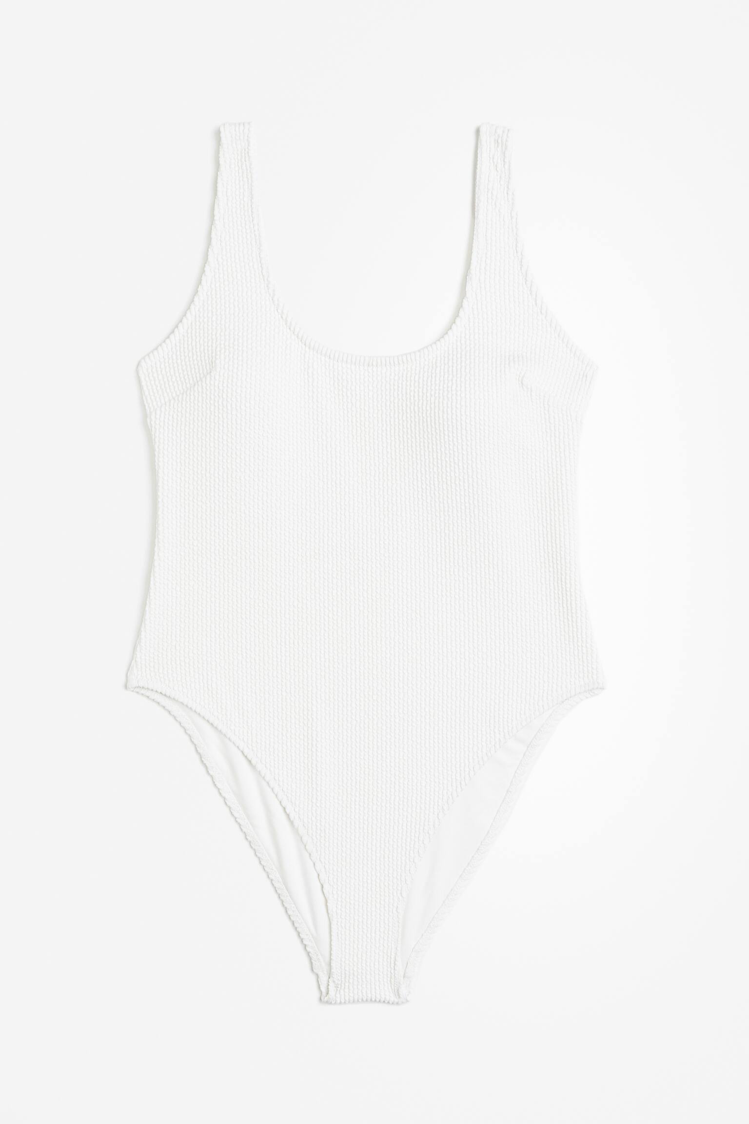 High-leg swimsuit - White/Light mint green - 1