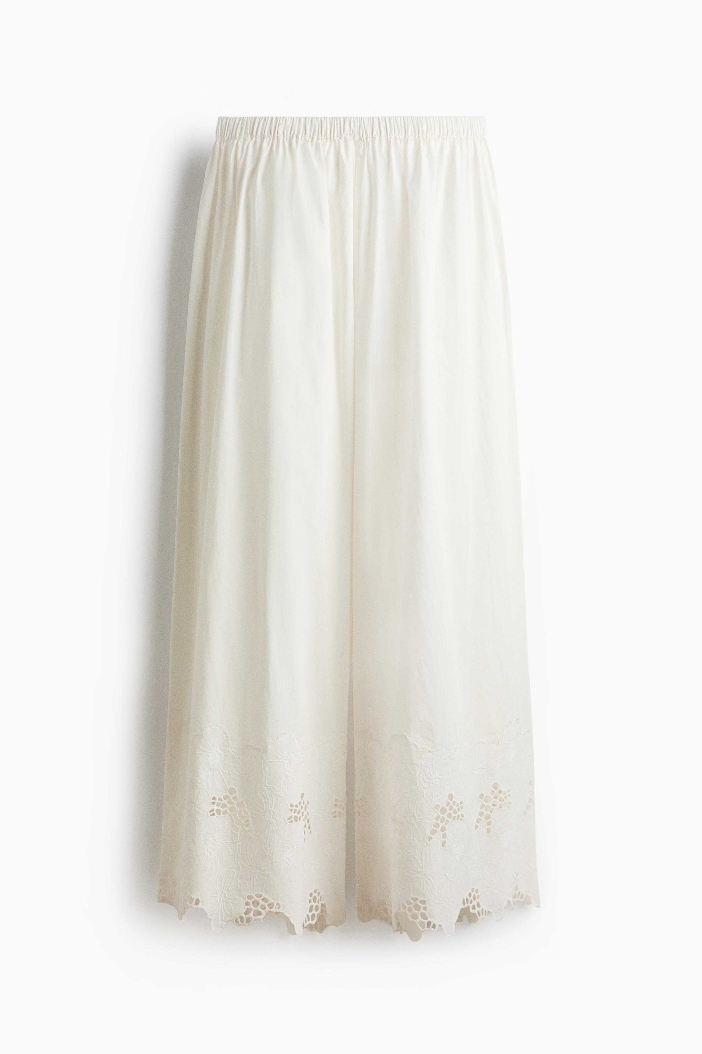 Wide poplin beach trousers - Weiß