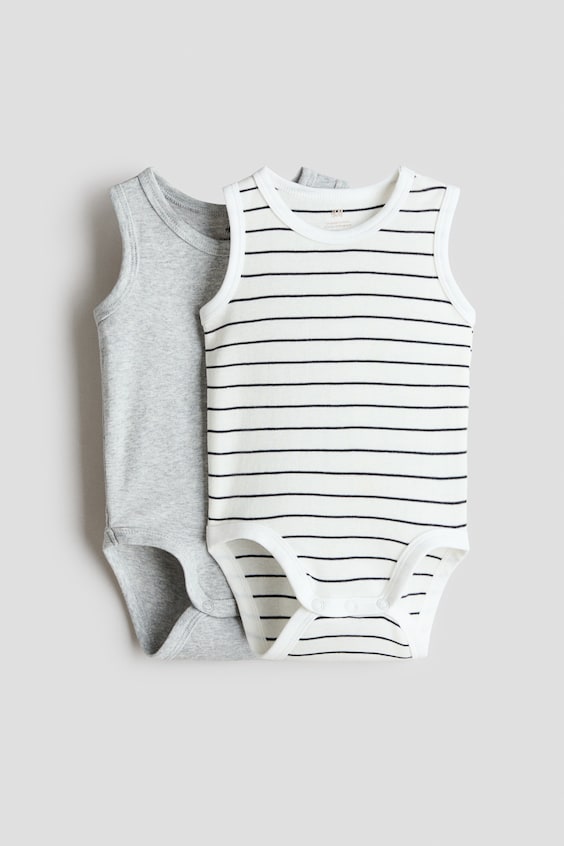 Детские боди H&M хлопковые без рукавов, 2 шт