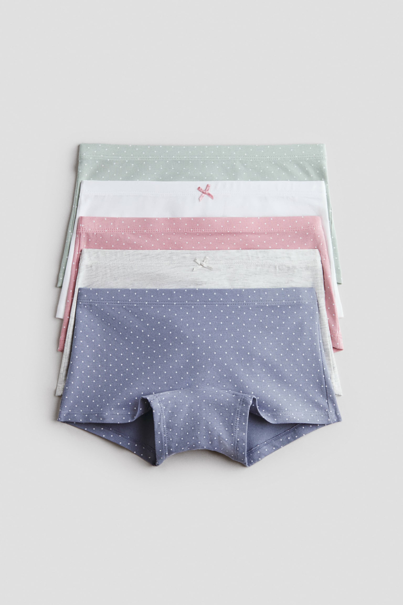 5'li Pamuklu Boxer Külot - Tozlu pembe/Puantiyeli/Siyah/Beyaz/Pembe/Gri/Fiyonklar/Mavi/Çiçekli/Dusty pink/Leopard print/Açık tozlu pembe/Çiçekli