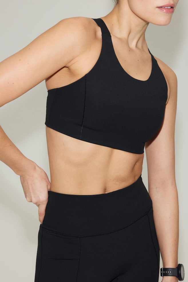High Support Sports bra with ShapeMove™ - Black/White/Powder pink - 5