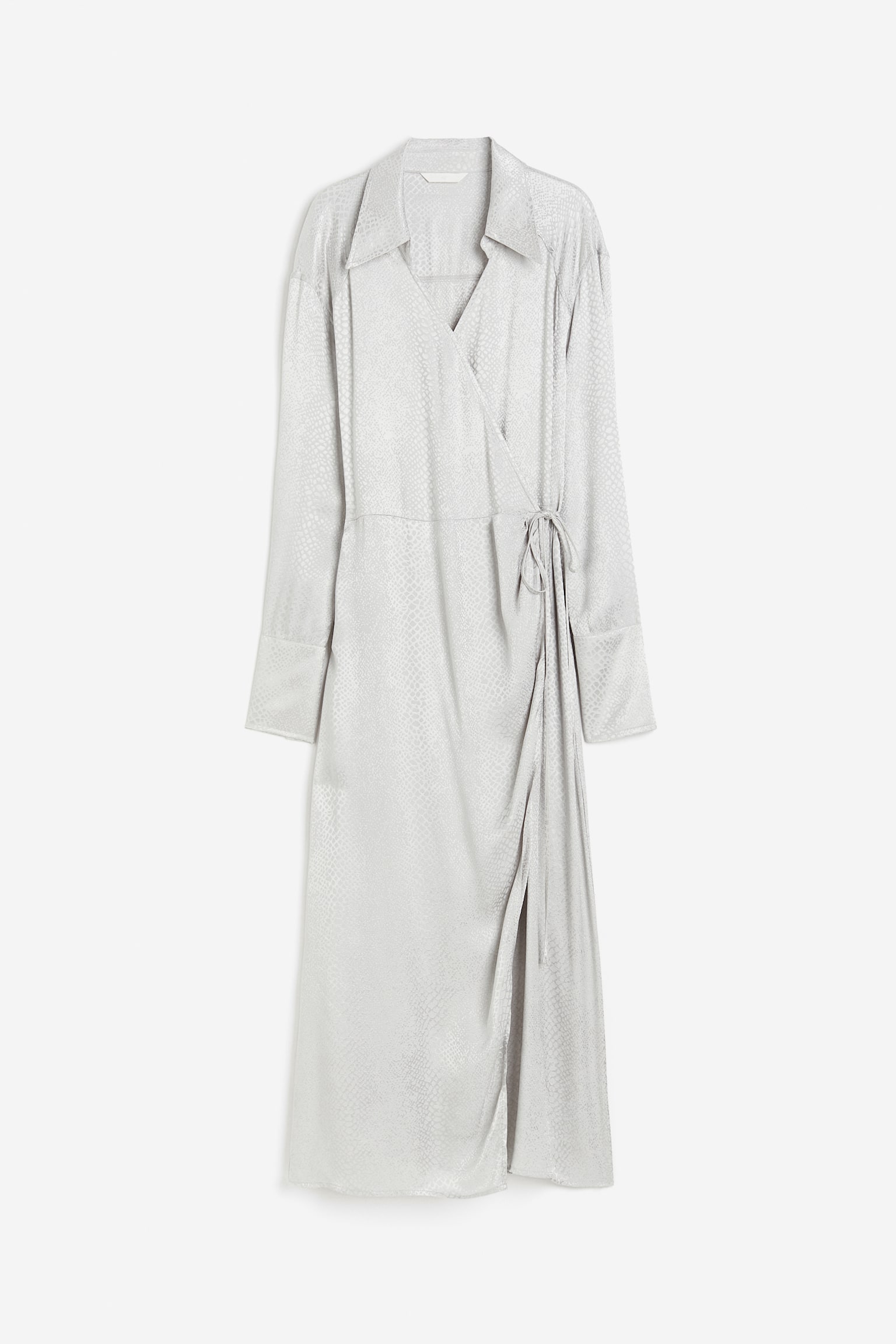 Wrap shirt dress - Light grey/Snakeskin-patterned - 1