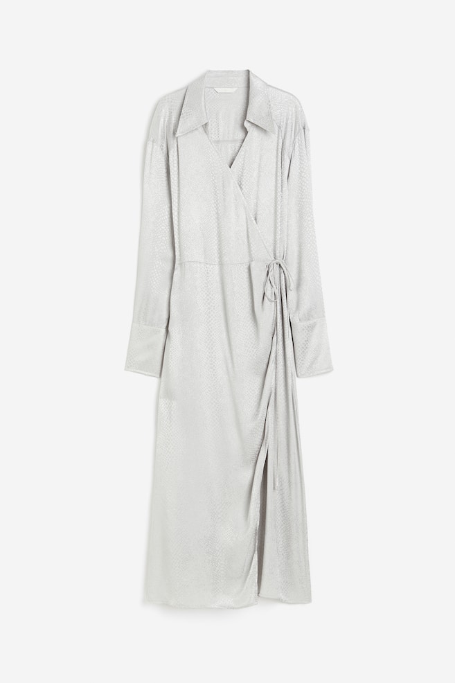 Wrap shirt dress - Light grey/Snakeskin-patterned - 2