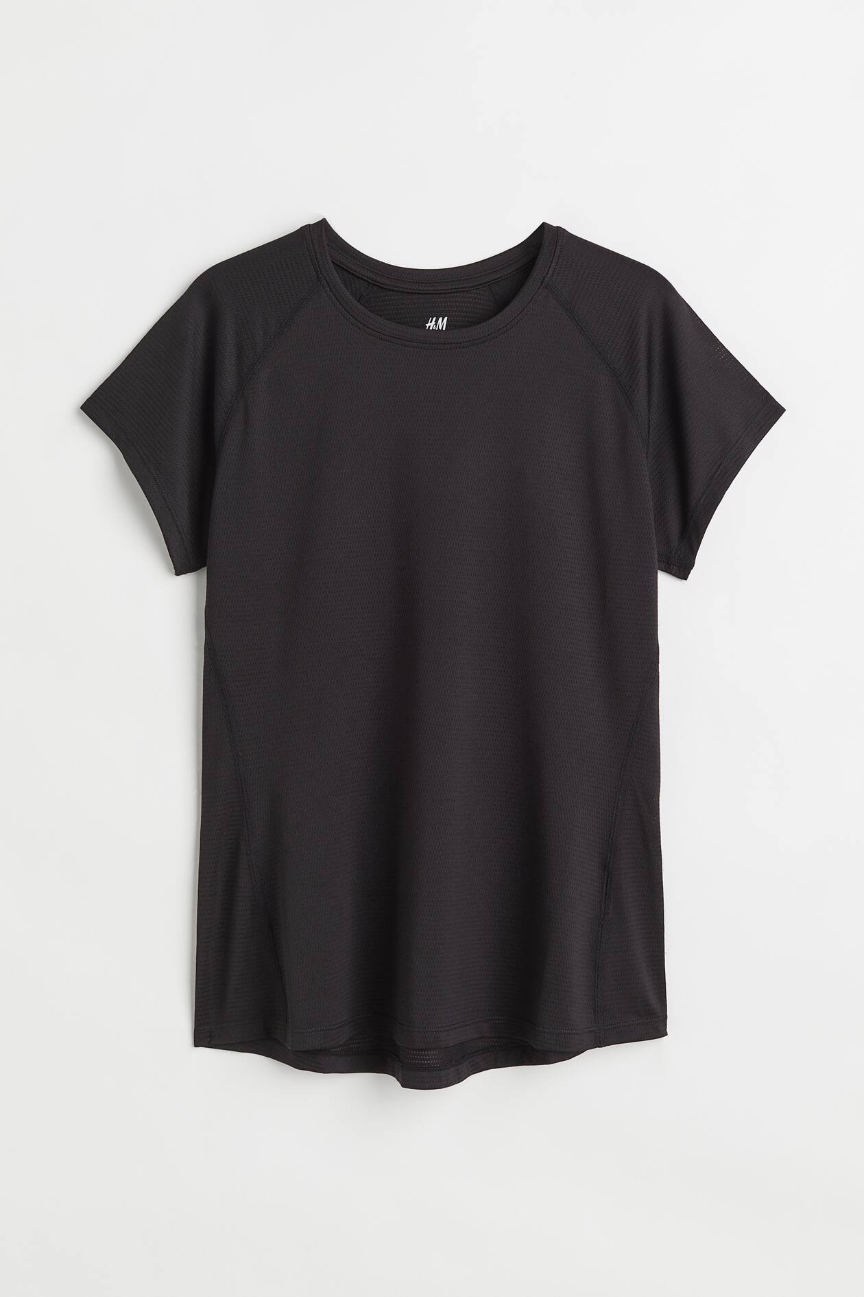 Sports top - Short sleeve - Regular length - Black - Ladies | H&M GB