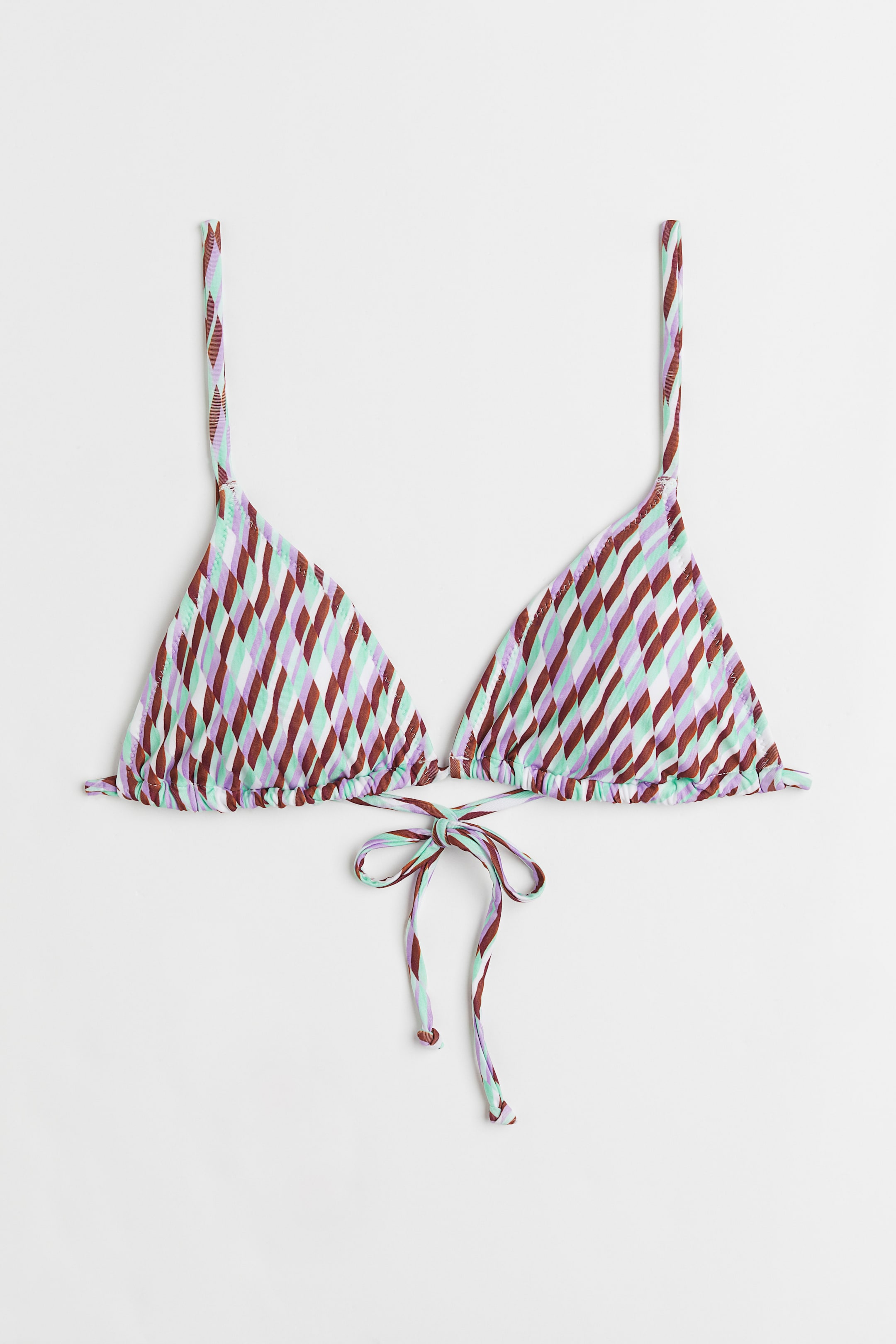 View larger image: Padded triangle bikini top - Brown/Patterned - Ladies | H&M 1