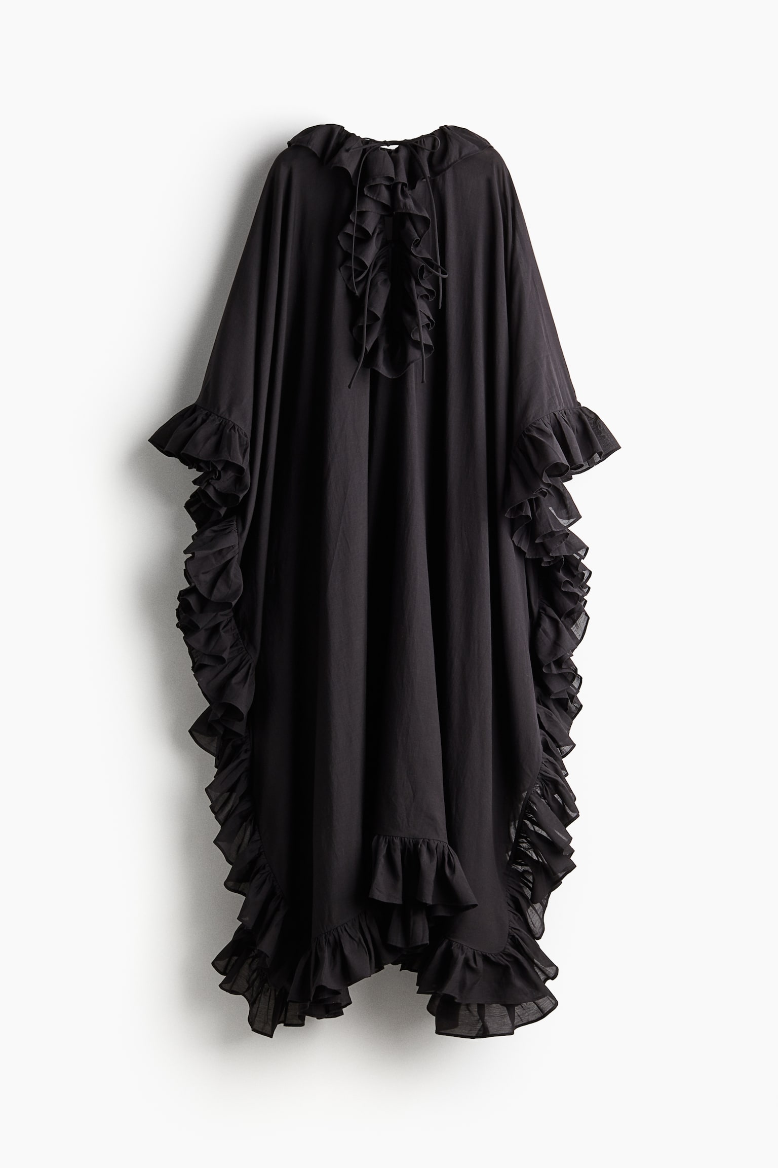 Robe caftan ruchée - Noir - 2