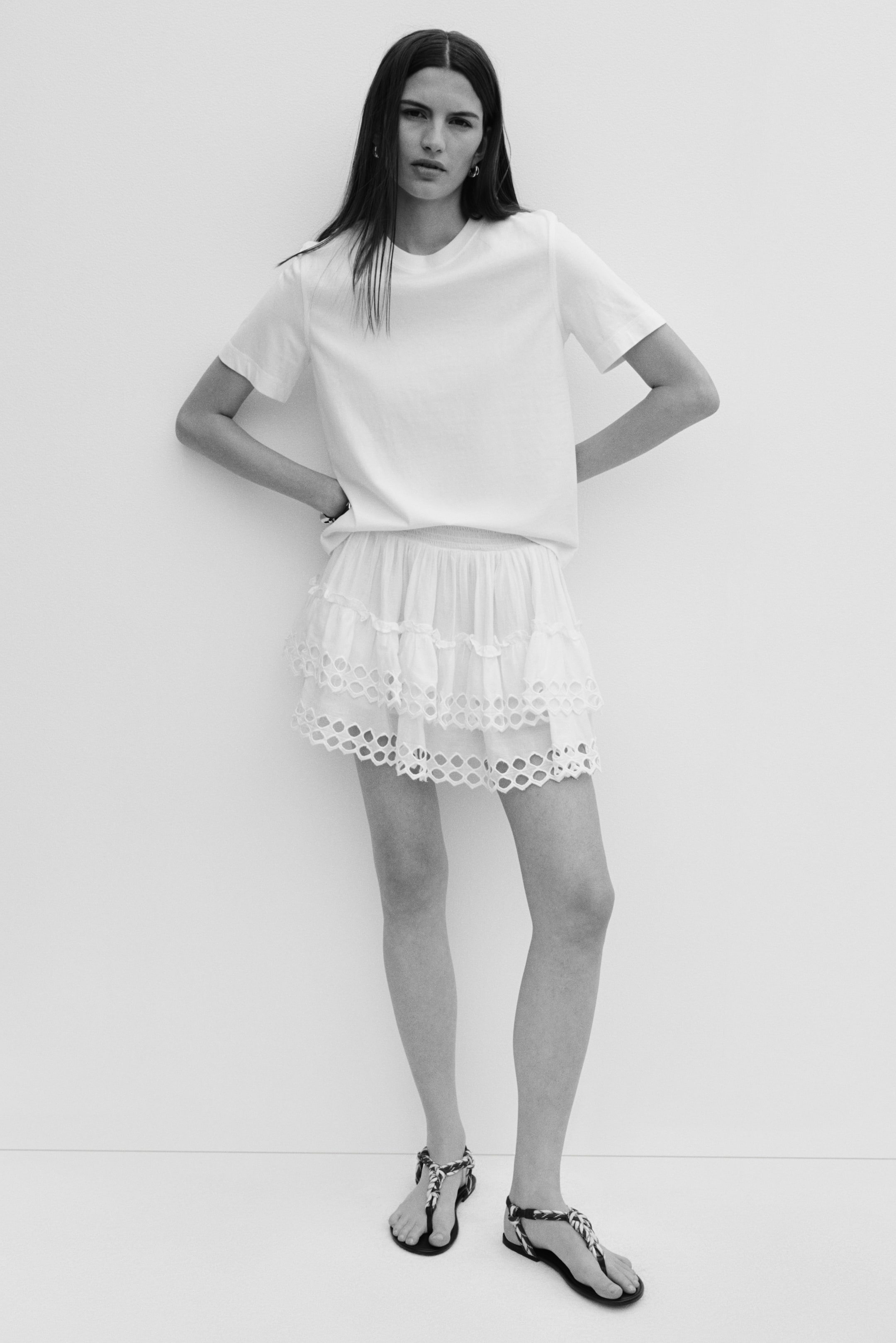 Женские юбки H&M Tiered Eyelet Embroidery Skirt — фото 6