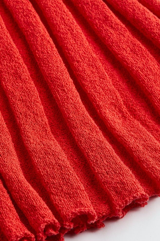 Rib-knit dress - Red - 3